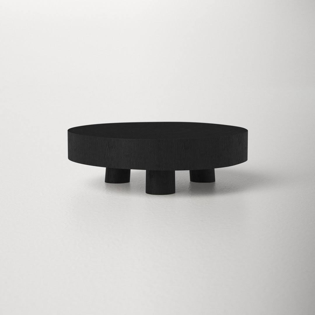 AllModern Vahle Ottoman/Coffee Table Tray Color: Black , Size: 2.5