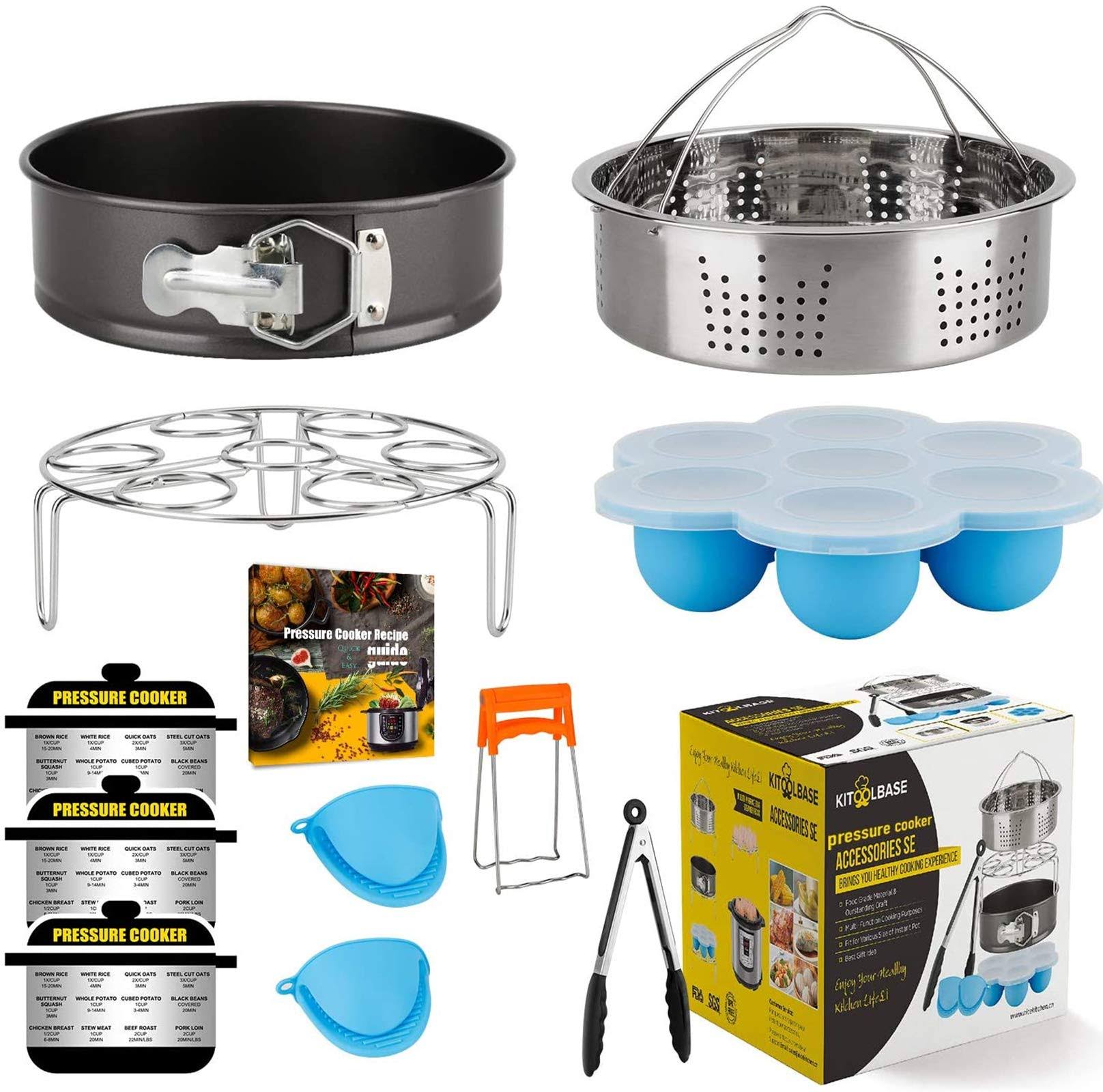 KITOOLBASE Accessories-Set-for-Insta-Pot, Accessory Compatible with Instant Pot 6 qt 8 Quart, with Steamer Basket Cheesecake Pan Egg Steam