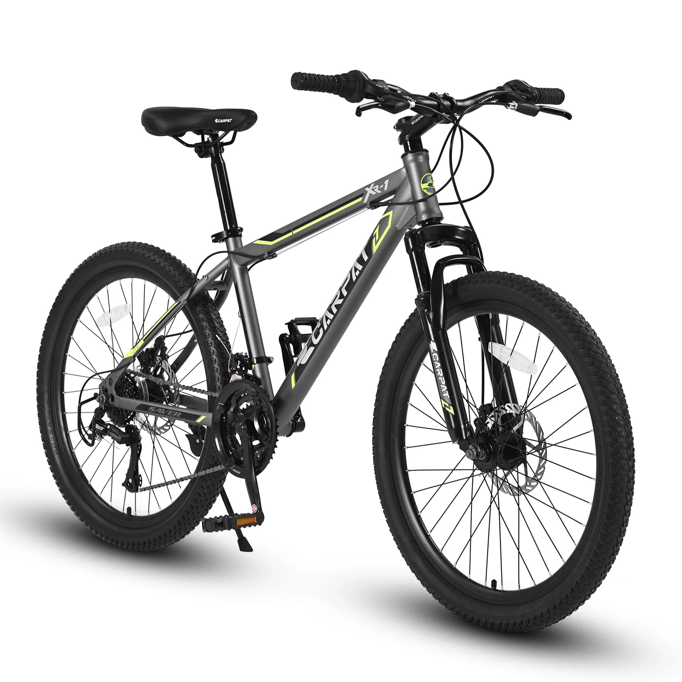 Arnahaishe Adult 24 Inch Mountain Bike 21 Speed MTB Bicycle, Gray