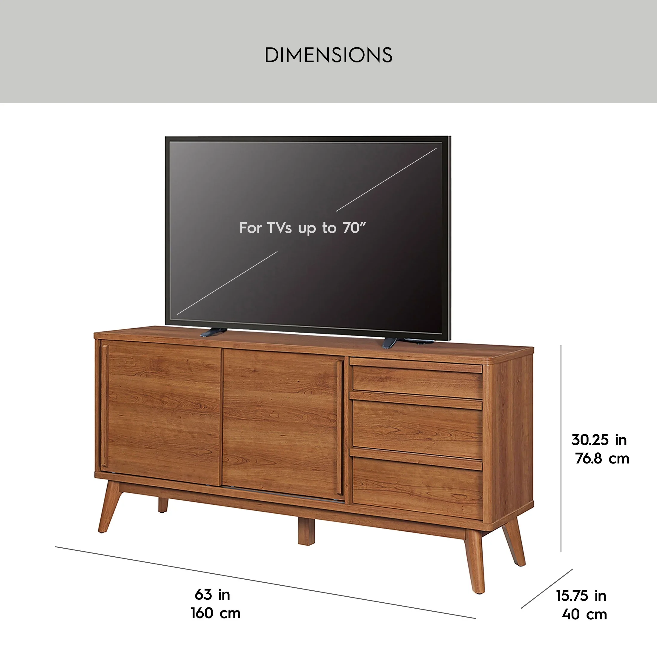 Better Homes & Gardens Greyson TV Stand for TVs up to 70a??, Acorn Finish