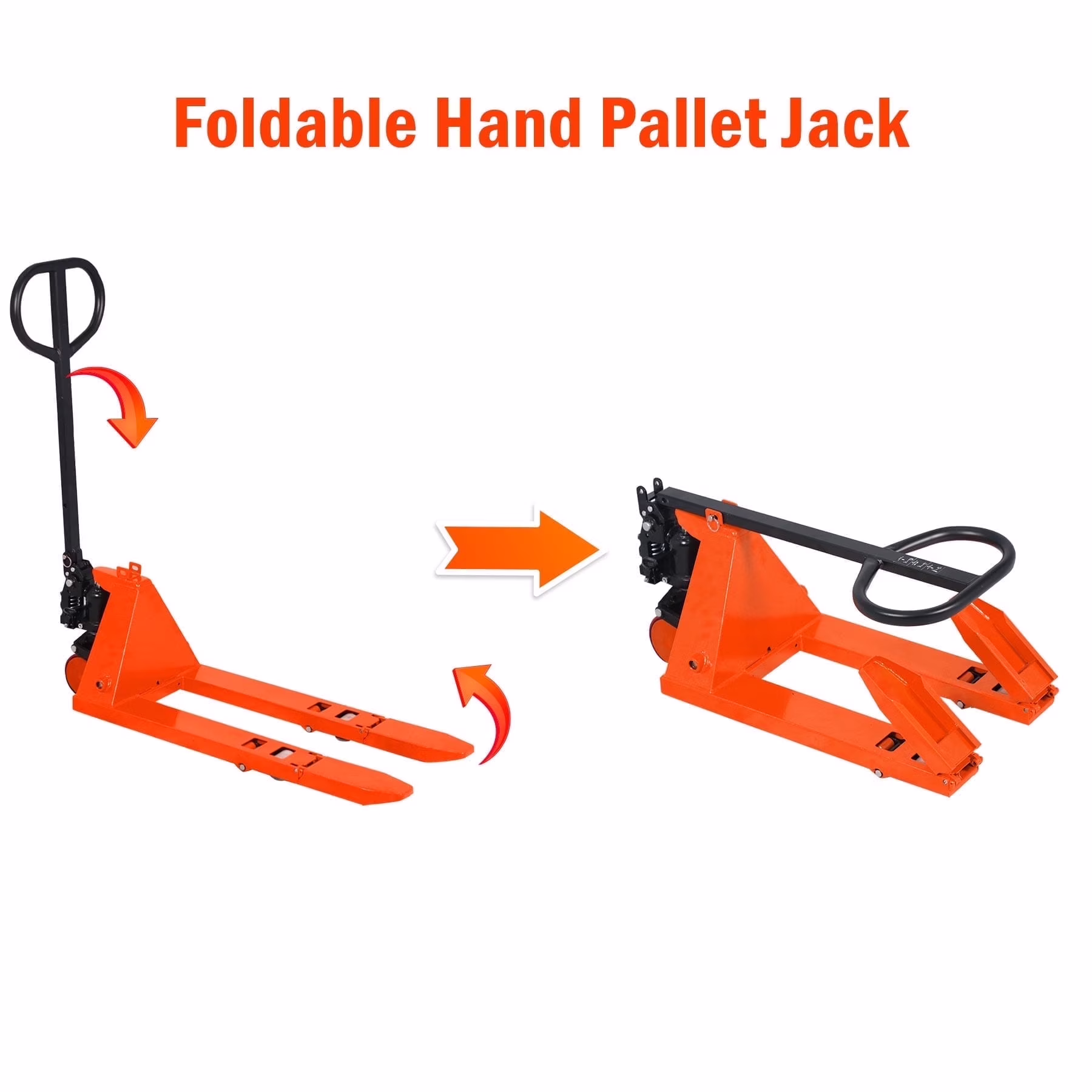 Tory Carrier 2200lbs Mini Type Foldable Hand Manual Pallet Truck Jack 31.5X15 Fork Orange