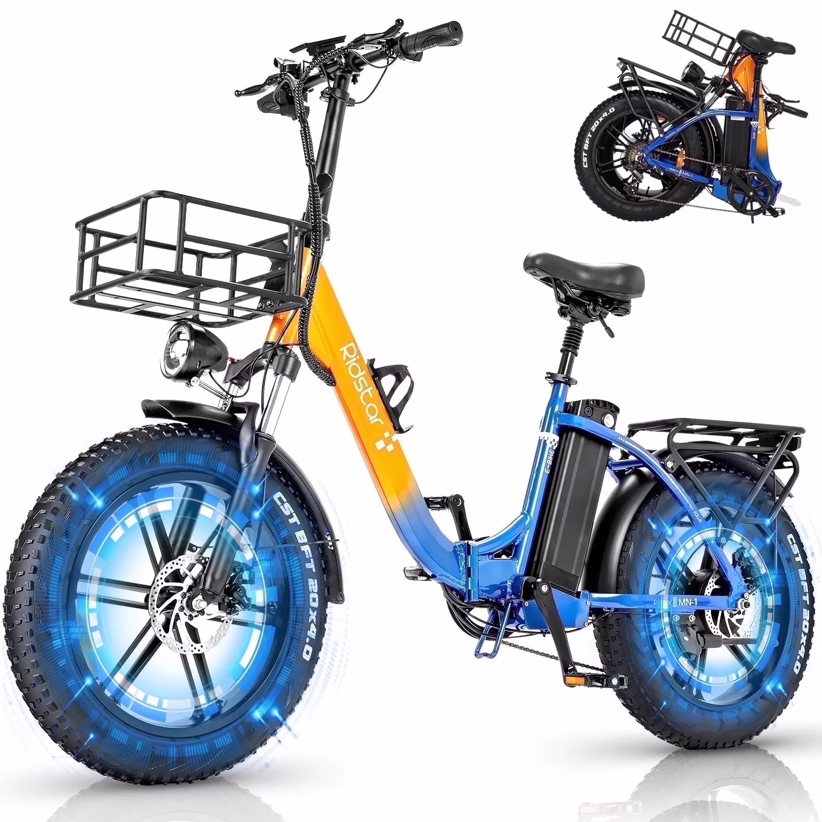1500W Electric Bike for Adults,31MPH 48V 15.6AH Mountain Bike, 20"Fat Tire 7 Speed Electric Bicycle UL2849(20''1500W-48V-15.6AH-30MPH) - Image 3