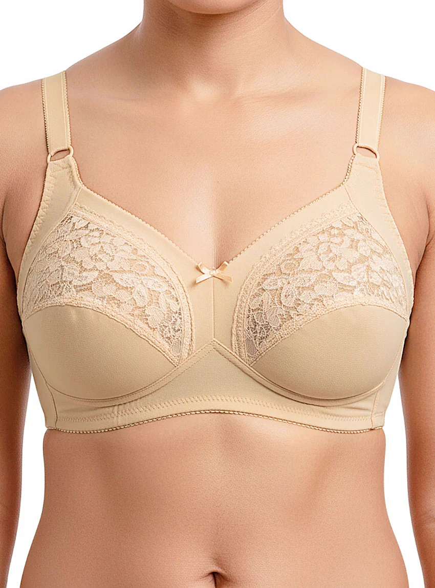 Soutien-gorge sans armatures en coton Rose poudre
