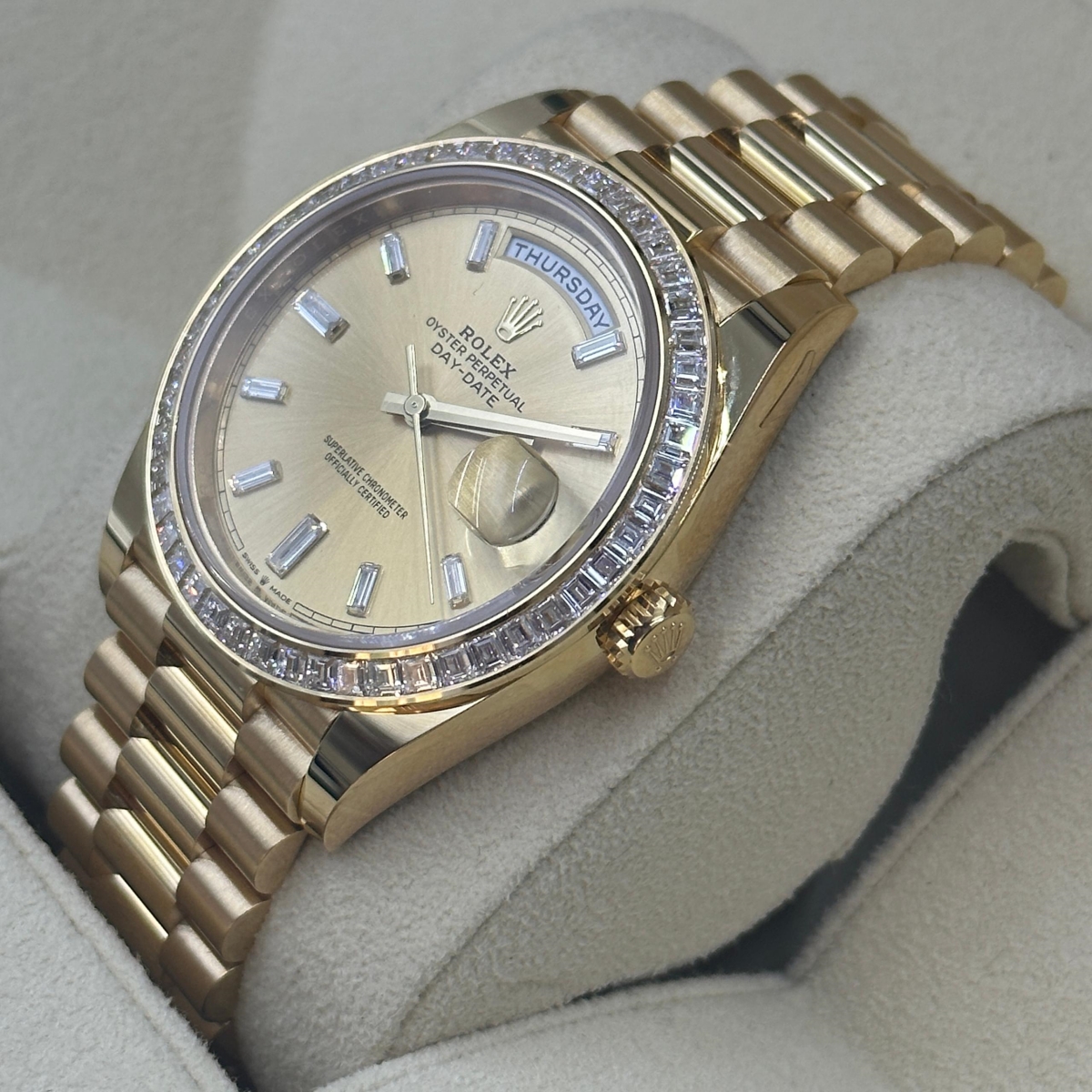 [Super Clone]RLX Day-Date 40mm 228398TBR-0002 Champagne Dial President Watch【Super Clone】