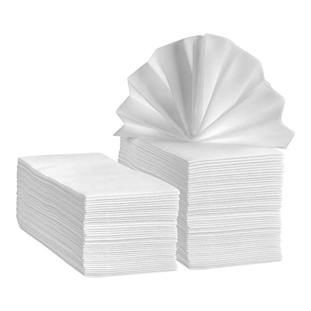 Comfy Package [100 Pack] Linen-Feel Guest Towels - Disposable Cloth Dinner Napkins, Bathroom Paper Hand Towels, Wedding Napkins