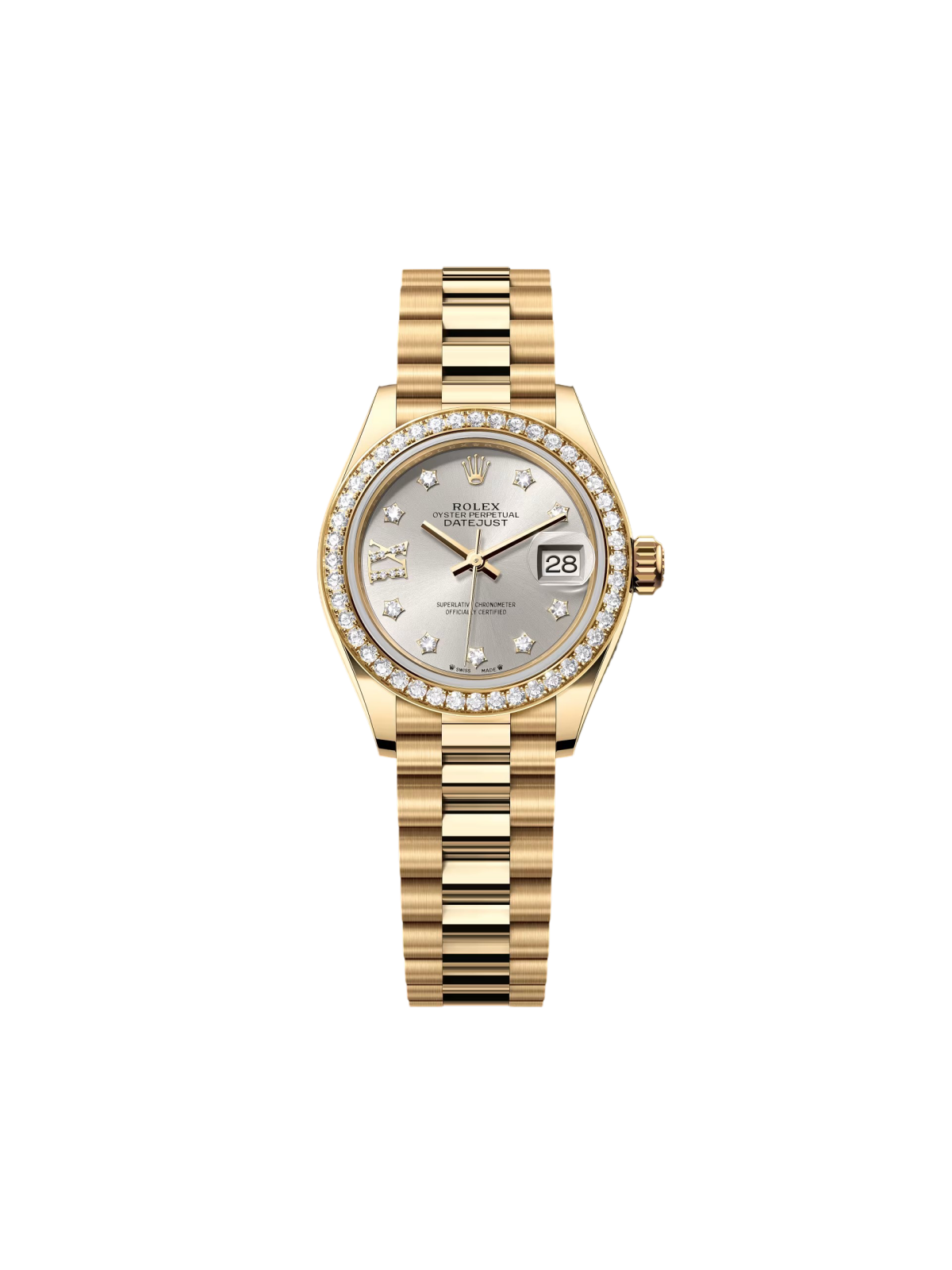 【Super Clone】RLX Lady-Datejust 28mm 279138RBR Silver Dial President Bracelet Watch