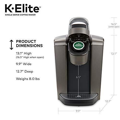 Cafetière Keurig K Elite, machine à café à dosettes K-Cup individuelles, avec possibilité de préparer du café glacé, finition ardoise brossée
