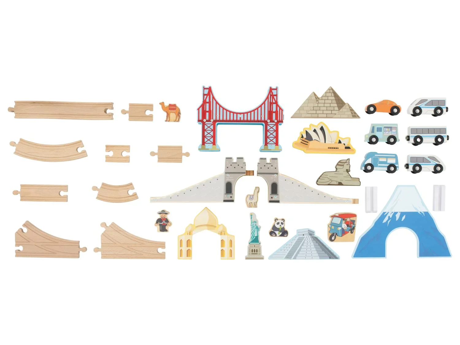lupilu Set de chemin de fer Voyage en Europe et autour du monde