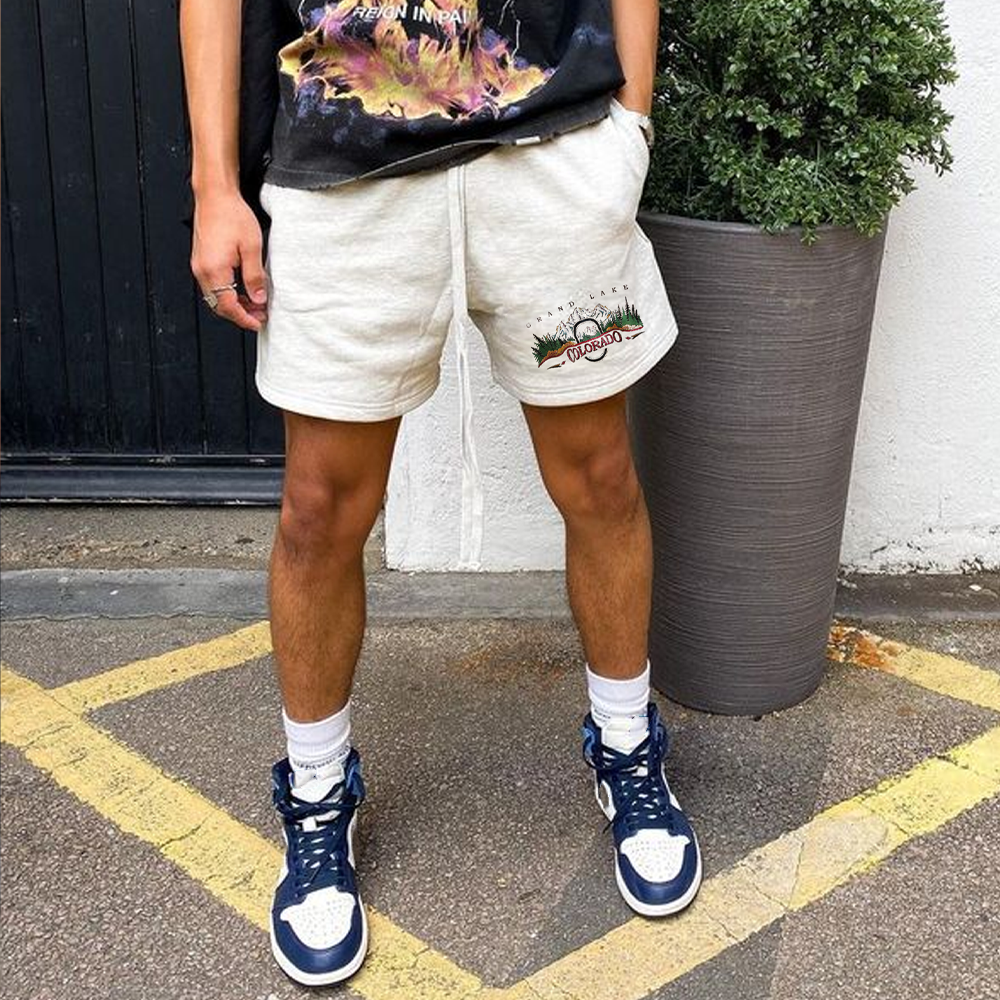 Short de détente vintage pour homme, imprimé Colorado