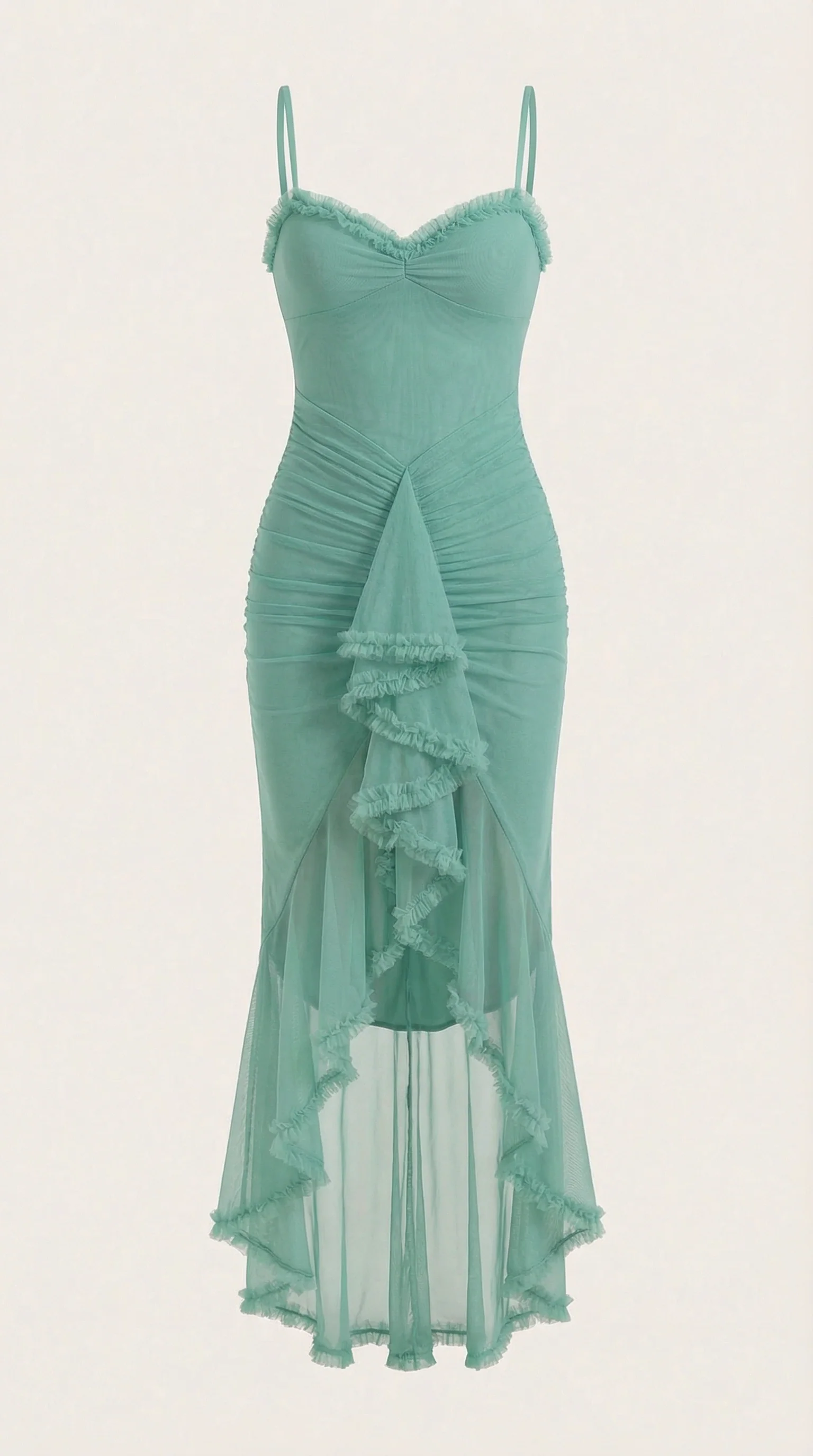 Robe maxi asymétrique à volants pour femmes