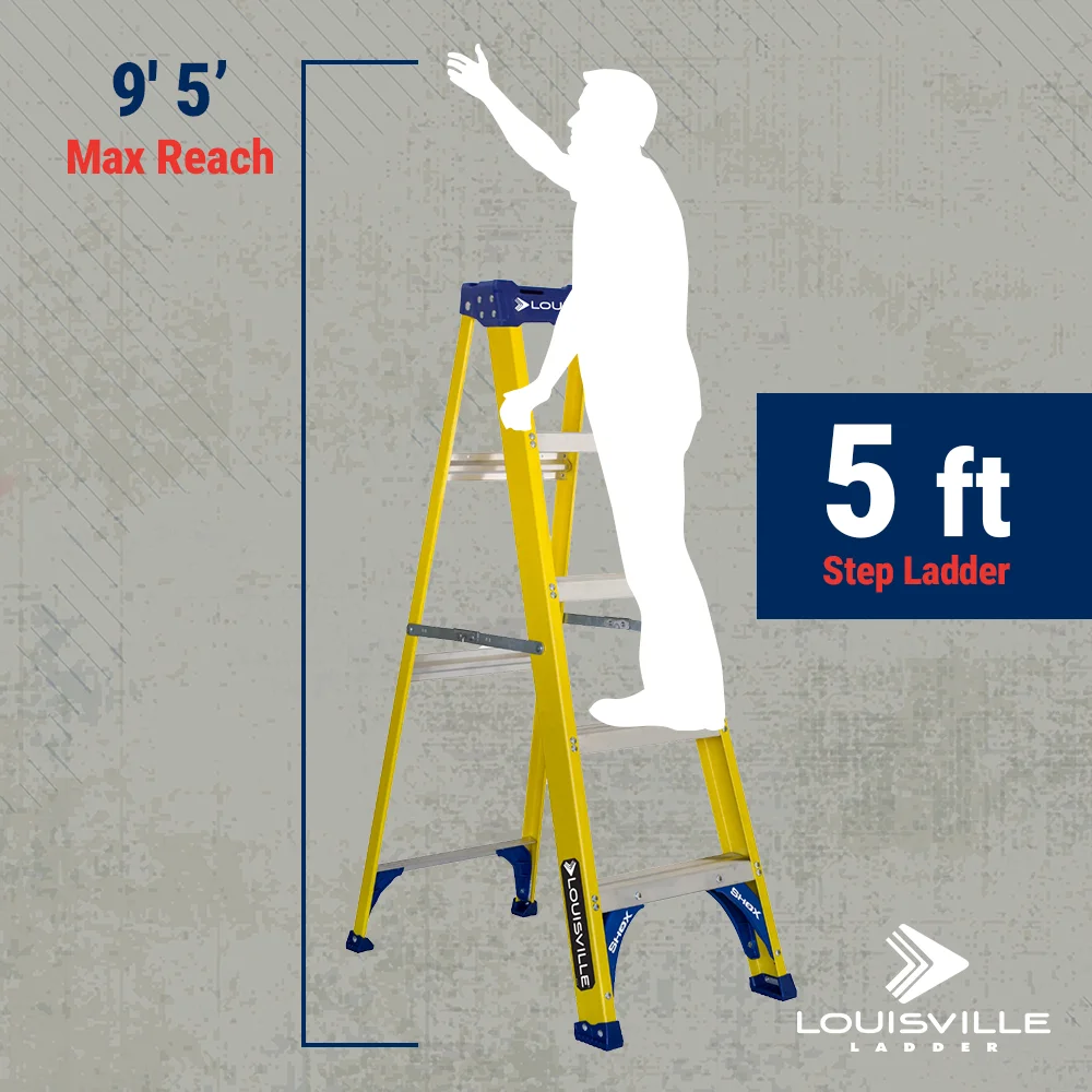 5-Foot Fiberglass Step Ladder, 250-Pound Load Capacity, Type I, FS2005 - Image 7
