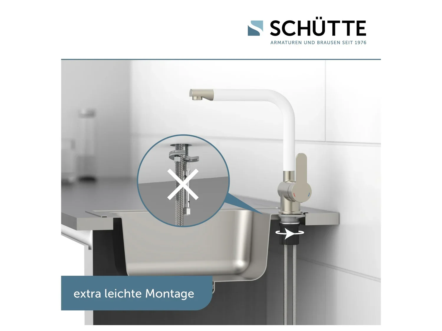 Schtte Mitigeur robinet de cuisine RIO, avec bec rtractable