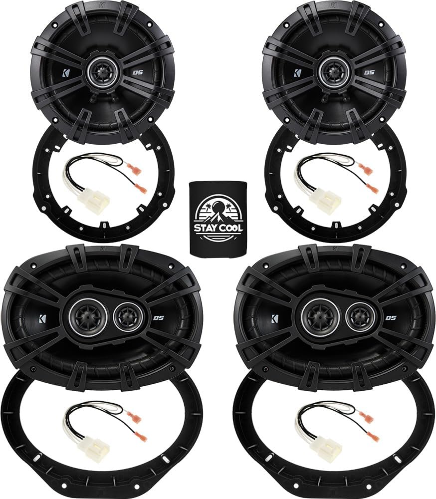 KICKER Speakers 6.5 & 6X9 inch for Ford F-150 2015-2024 Upgrade Kit - 2 Pairs of DS Series with Adapters and Harness  Car Audio Front & Rear Door Speaker DSC650  43DSC6504 & DSC6930  43DSC69304