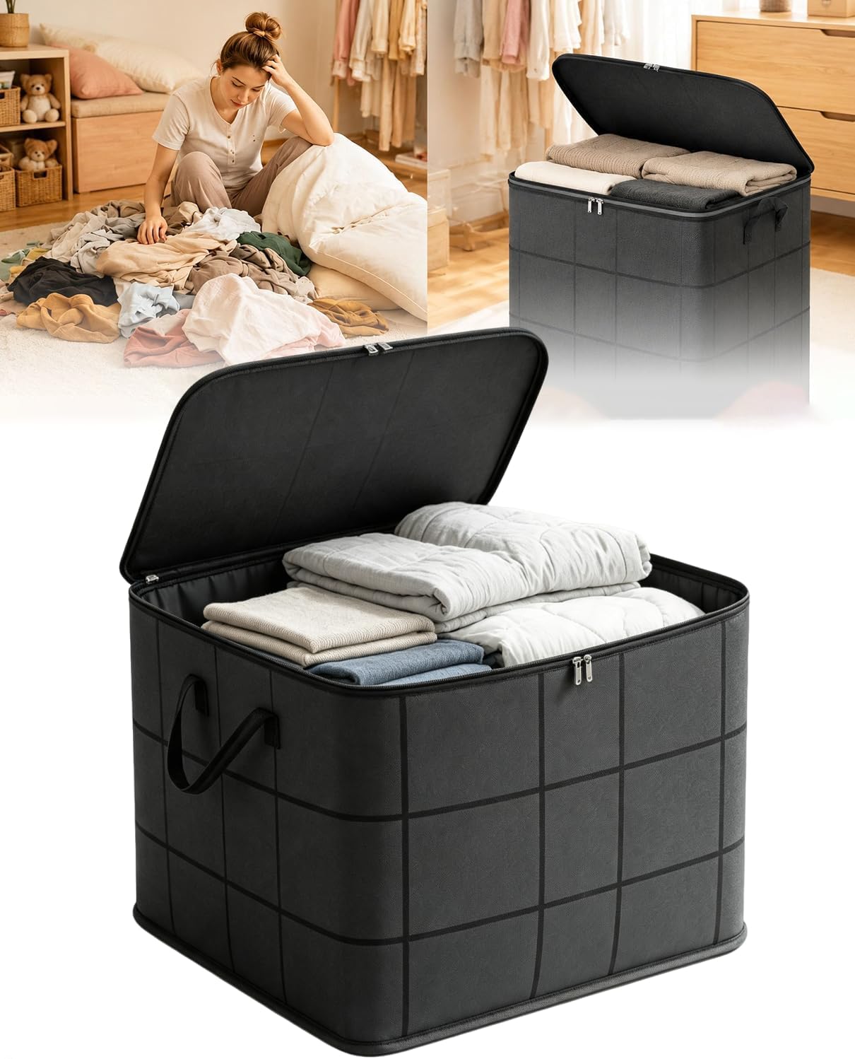 XXL Foldable Storage Bag with Reinforced Handles, 180L Storage Bag