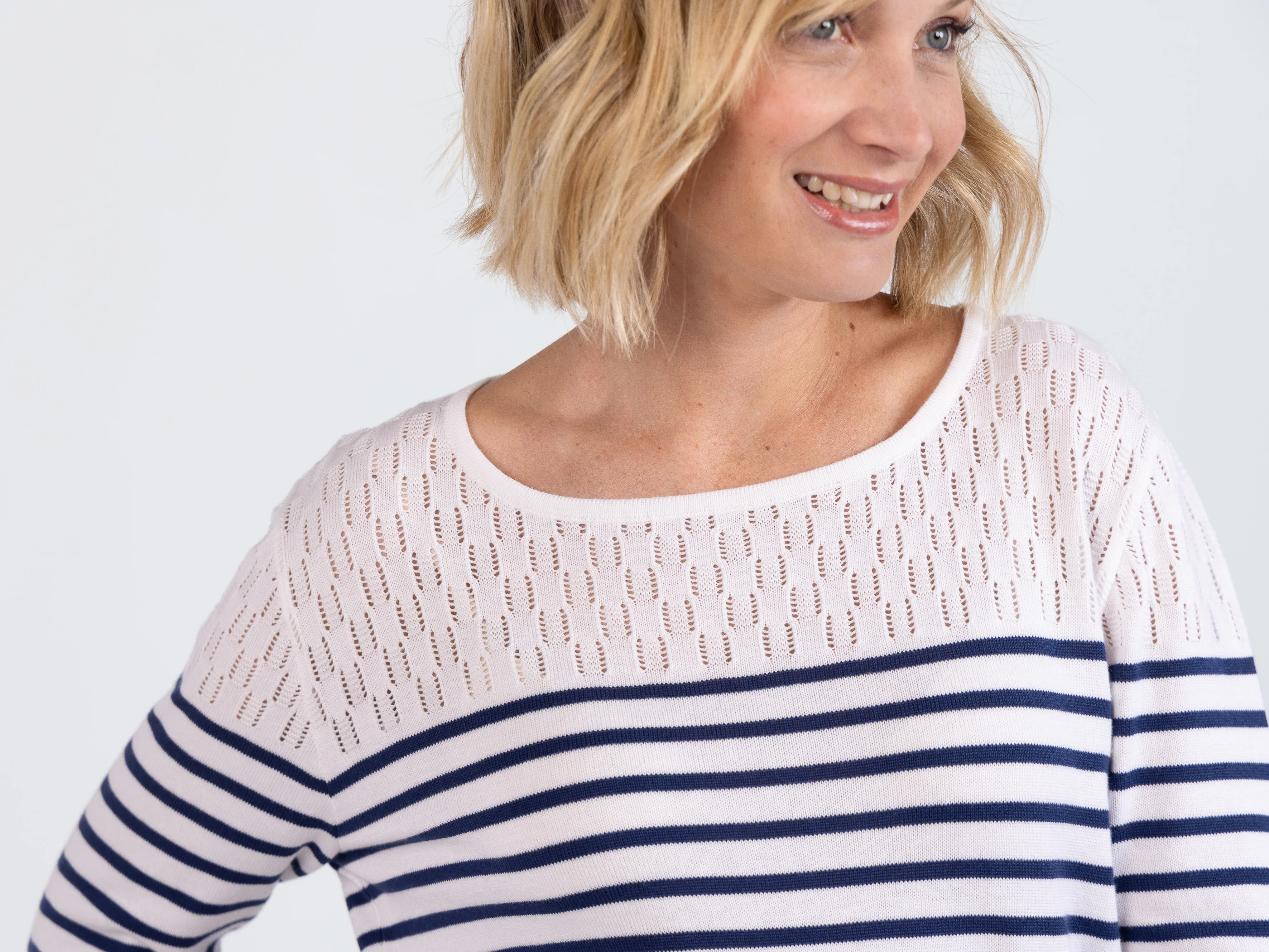Marinière femme blanche en coton