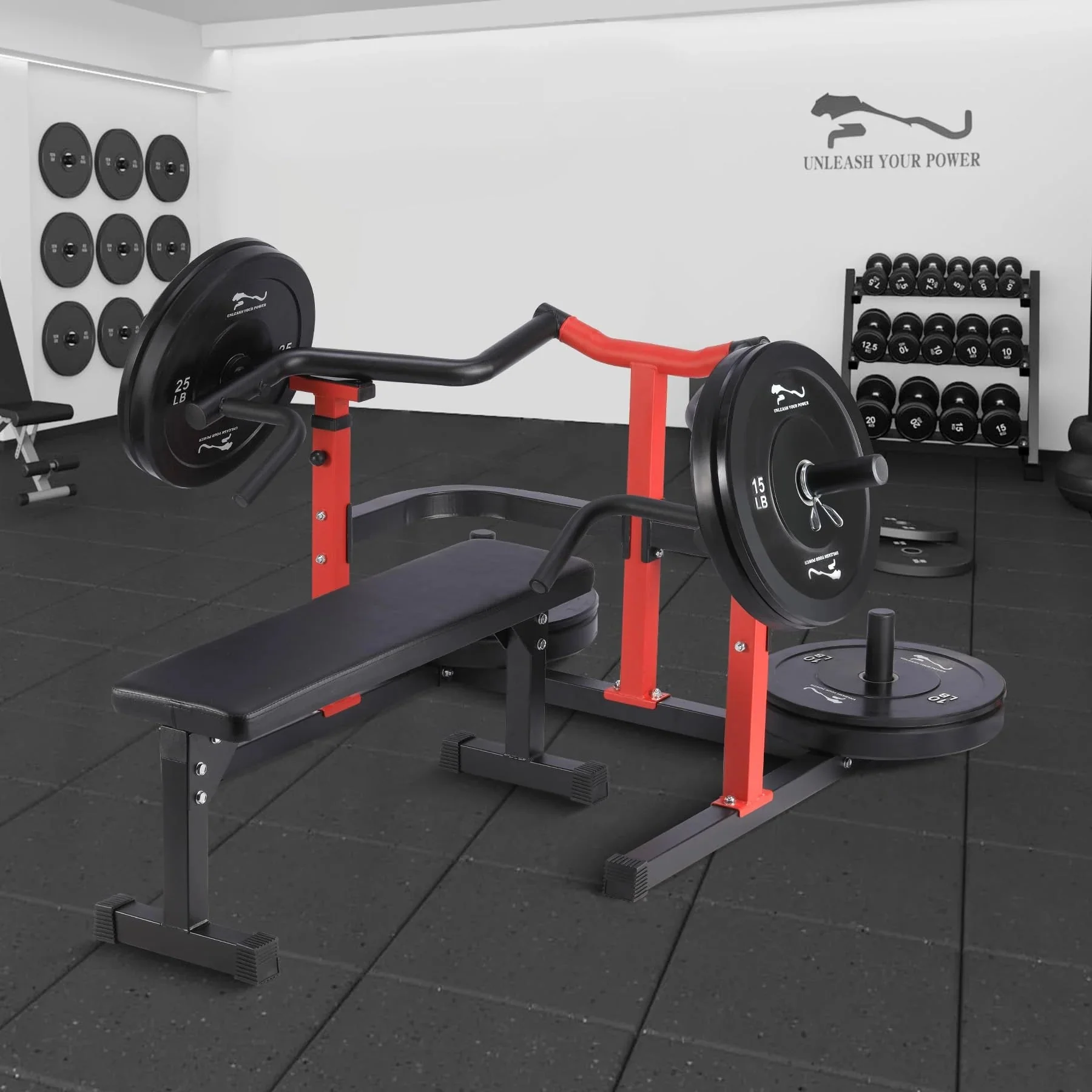 Chest Press Machine, 1050LBS Capacity, Independent Converging Arms, Weight Bench Press with Adjustable Flat Bench for Upper Body Workouts,…