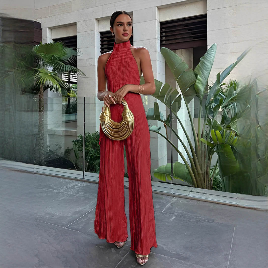 Elvissa - Ensemble élégant avec haut et pantalon large