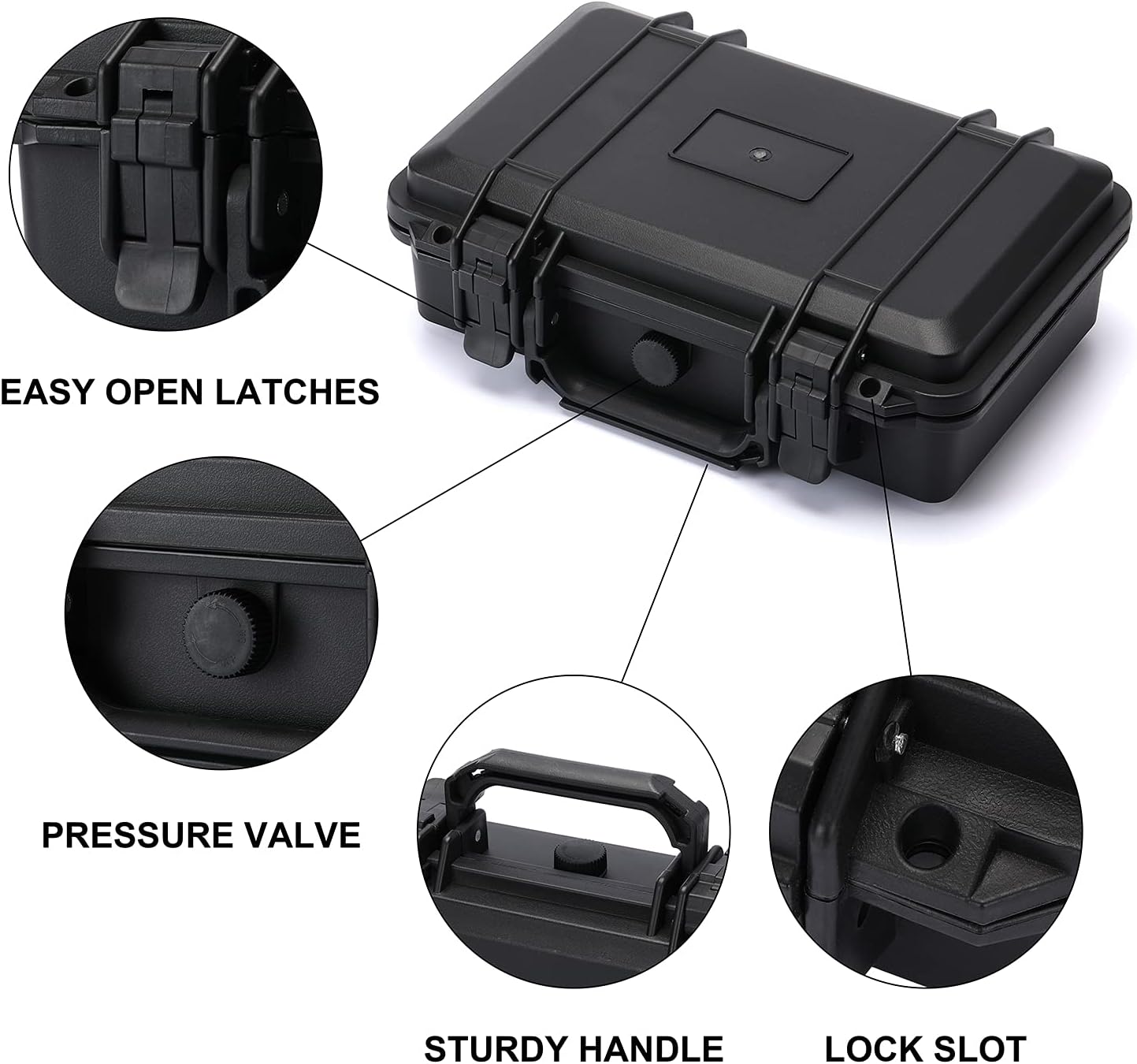 CASOMAN 11.5-Inch Water-Proof & Explosion-Proof Box, with Cushion-Proof Sponge, IP67 Water-Proof Grade, Customizable Foam