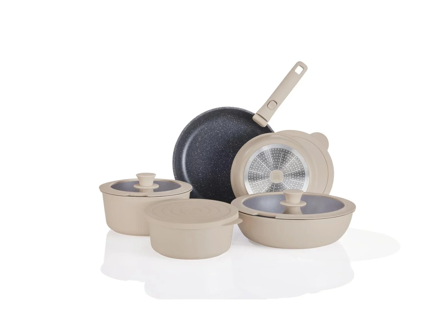 LIVARNO home Set de casseroles et poles en fonte daluminium