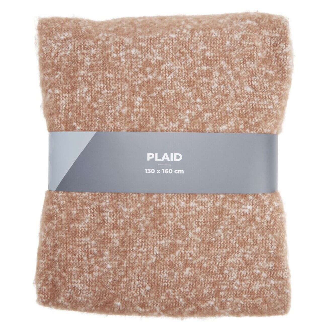 Plaid à franges uni marron 130x160cm