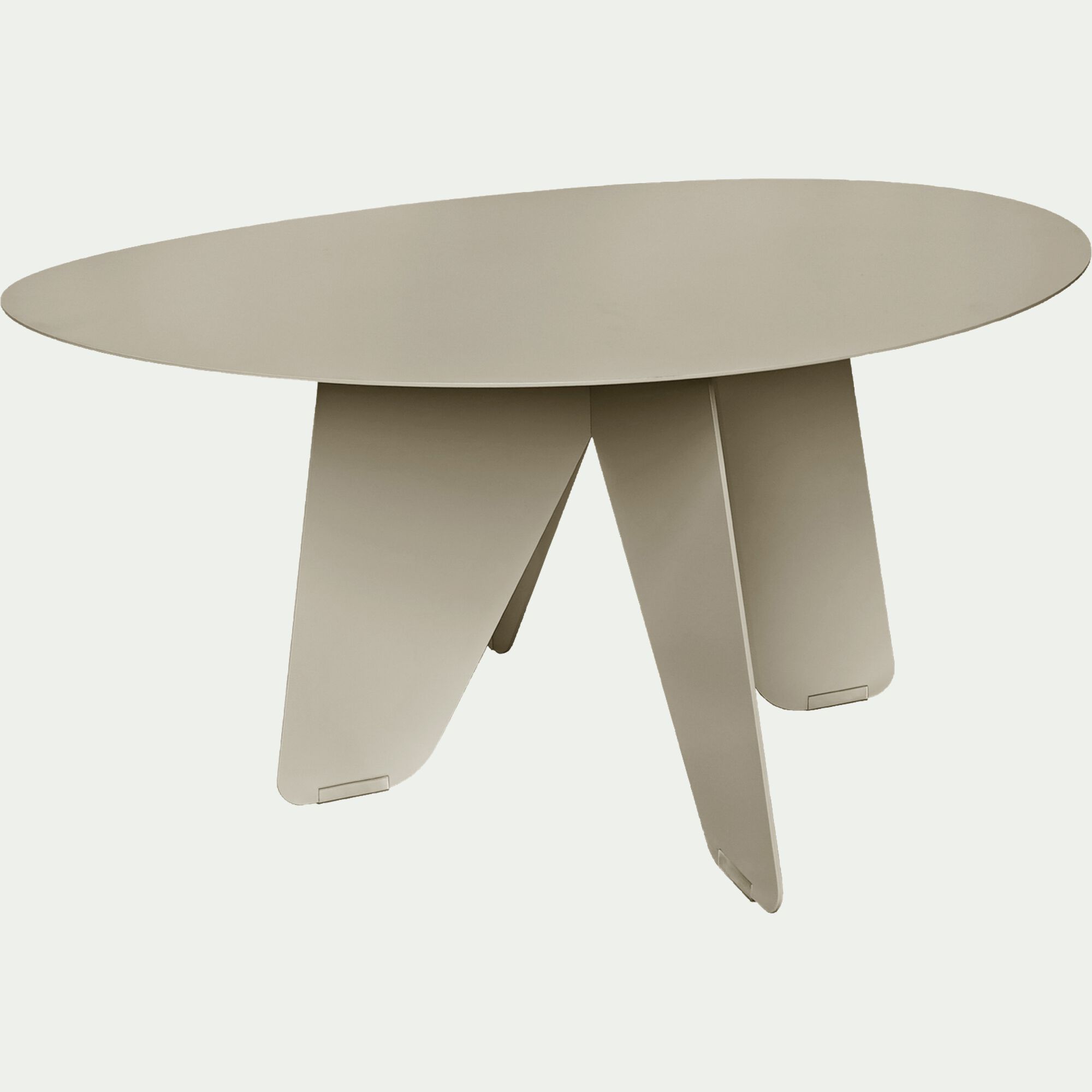 PERTUIS - Table basse ovale en acier l75xH35cm - beige