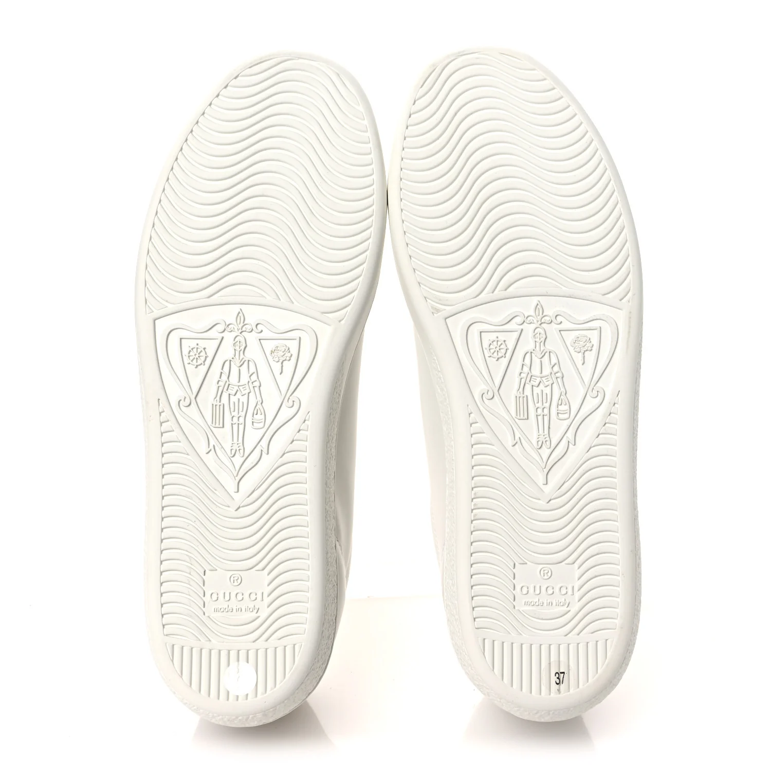 Calfskin Interlocking G Perforated Womens Ace Sneakers 37 White Grey Sky