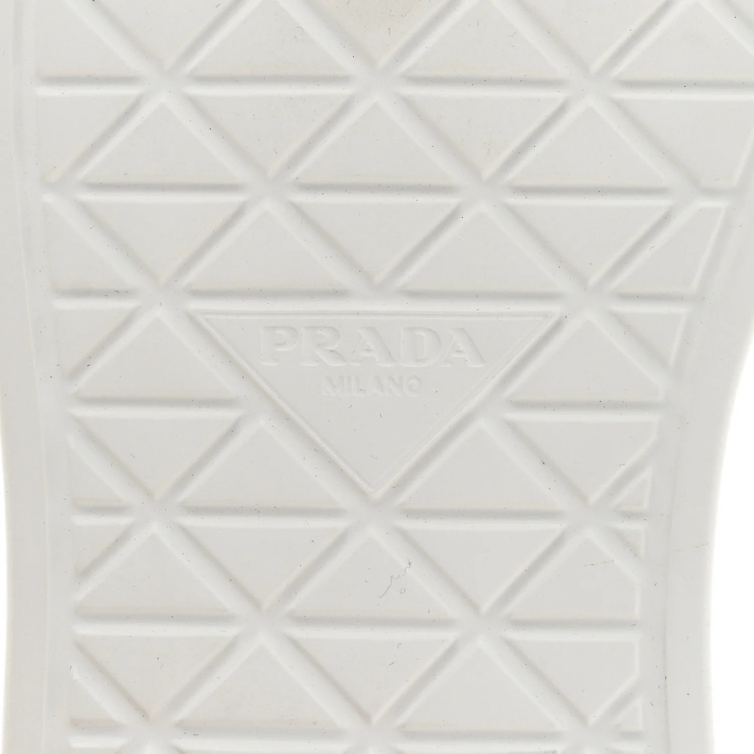 Re-Nylon Gabardine Spazzolato Macro Quilted Triangle Logo High Top 45mm Sneakers 38.5 White