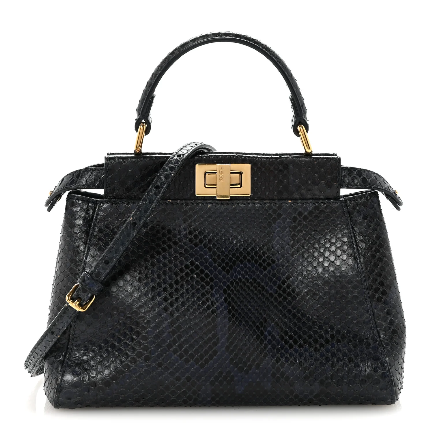 Python Shiny Nappa Mini Peekaboo Iconic Satchel Blue Jeans