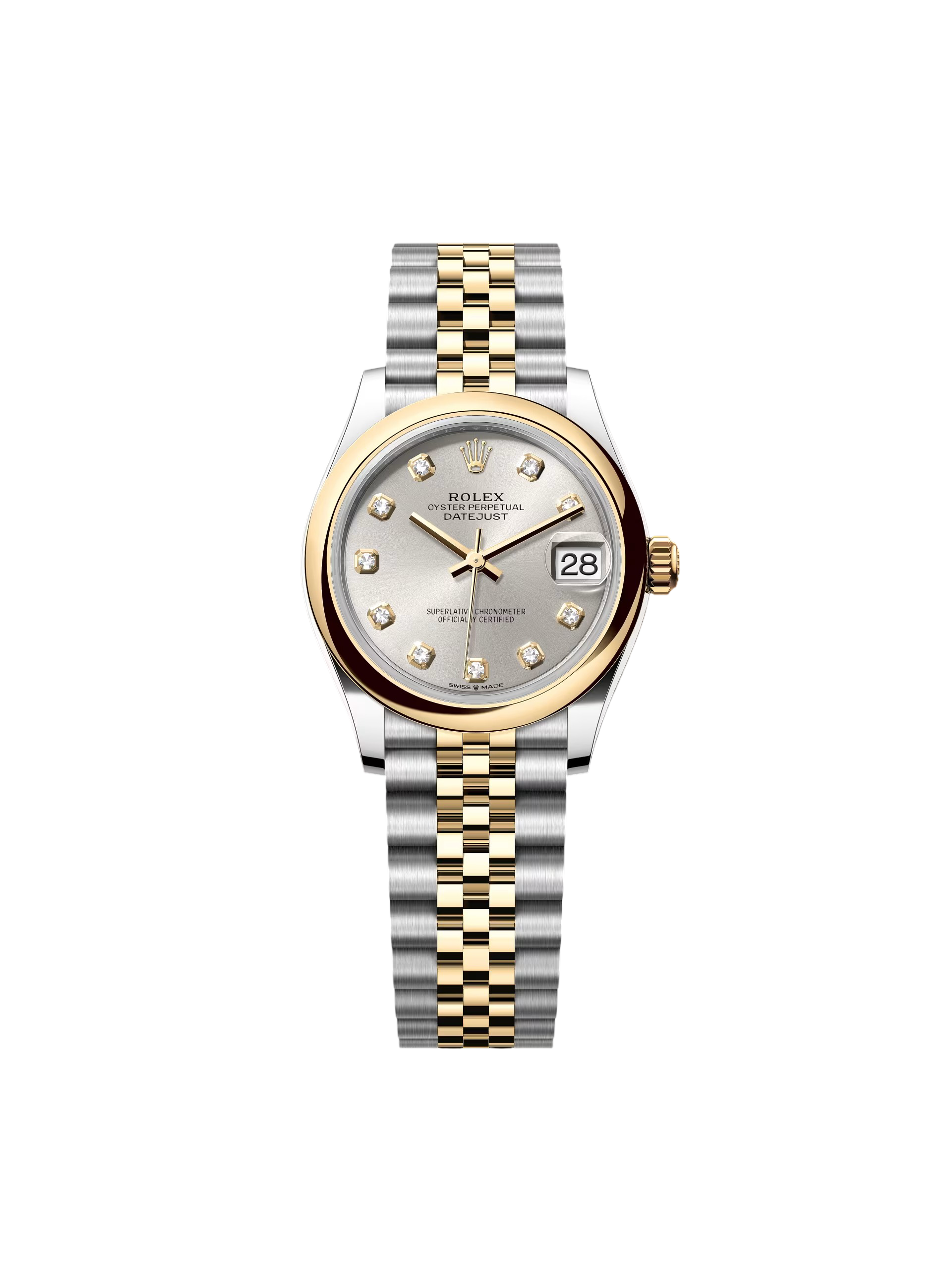 【Super Clone】RLX Datejust m278243-0019/0020 31mm Silver Dial Yellow Rolesor Oyster Watch