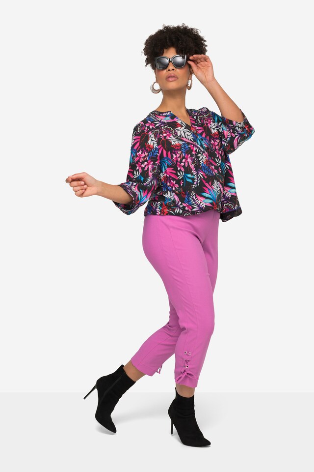 Slim Fit Bengaline Pants with Lacing on the Hems