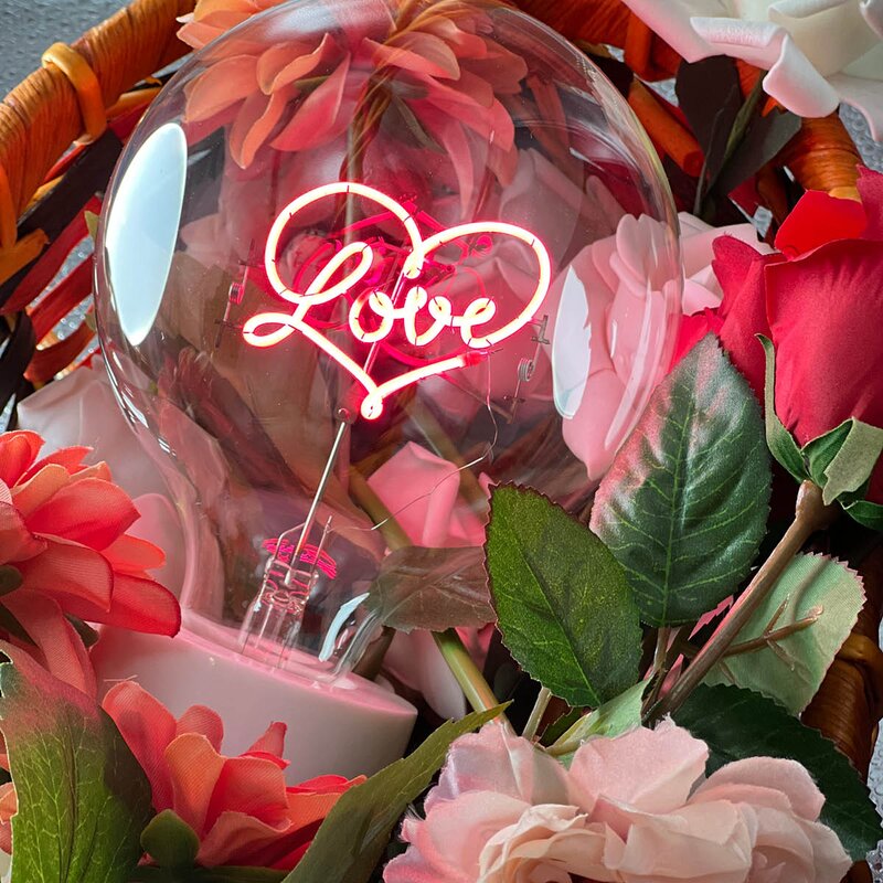 MITB lyspære LED 17 cm Love rød