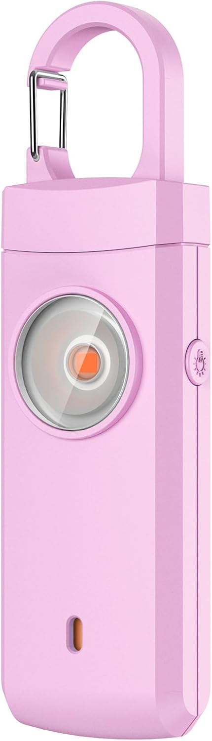 Rechargeable Personal Alarm for Women - Birthday Gifts for Women, Daughter, College Student, Teen Girl, Elders, Kids, Siren Alarm, USB Charging, Dark Pink