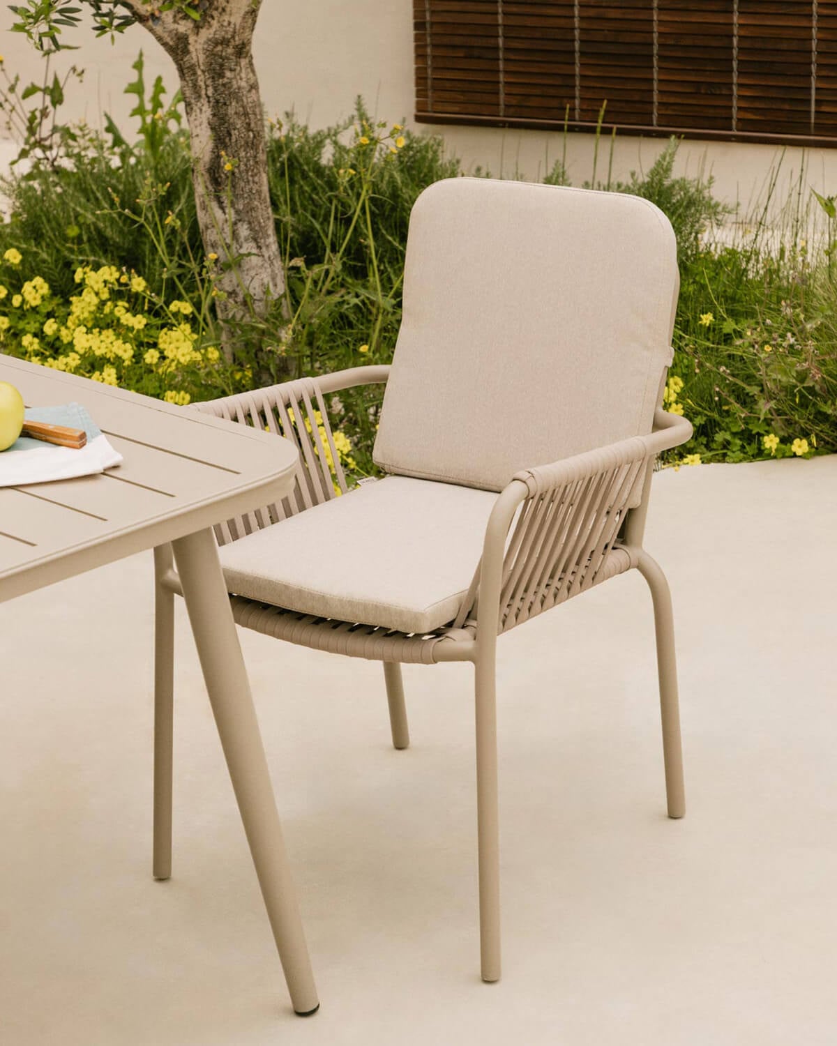 Drian - Silla de Exterior en Aluminio y Cuerda Drian