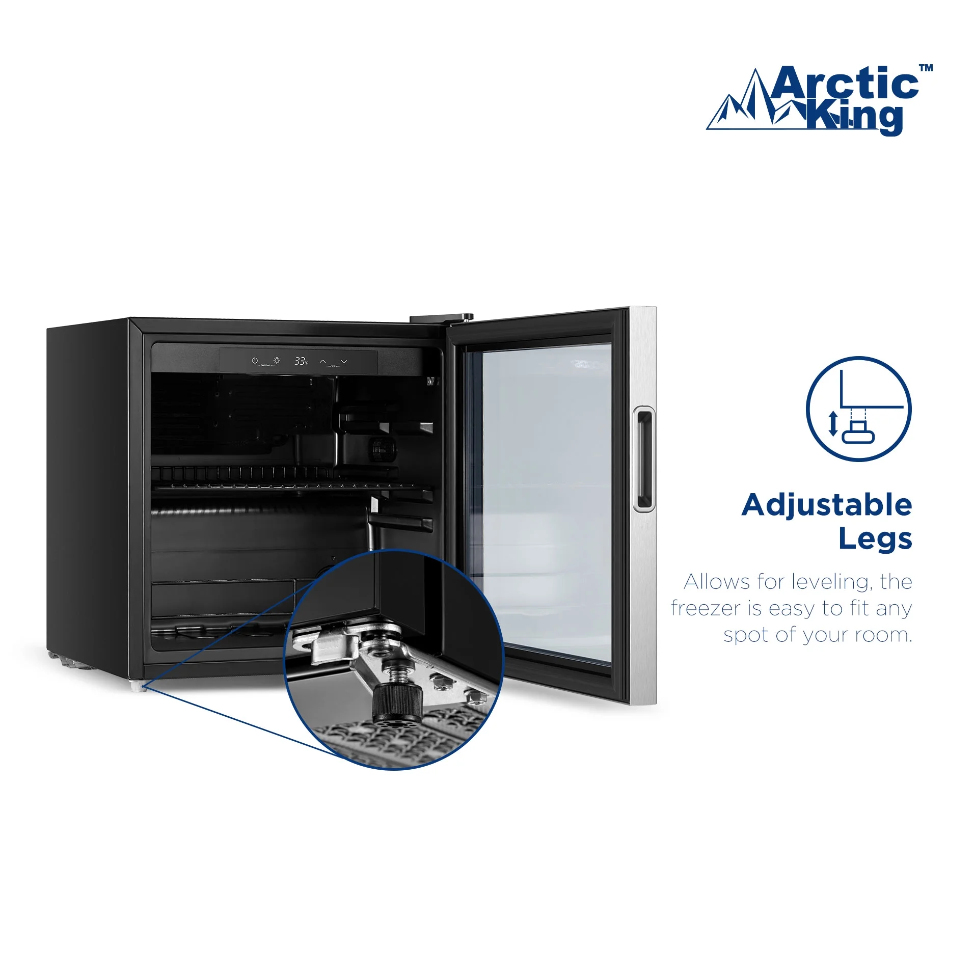 Arctic King 48 - Can Stainless Steel Beverage Fridge & Cooler with Electrical Control, ARV48B1AST