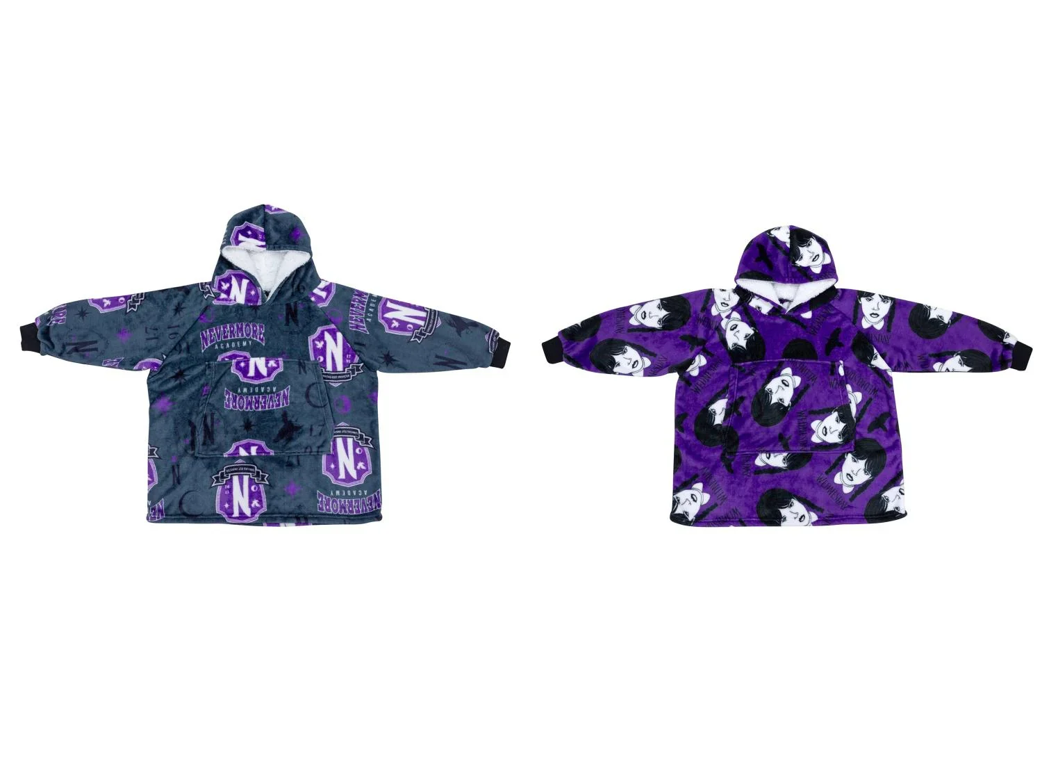 Couverture polaire  capuche pour enfant, Wednesday