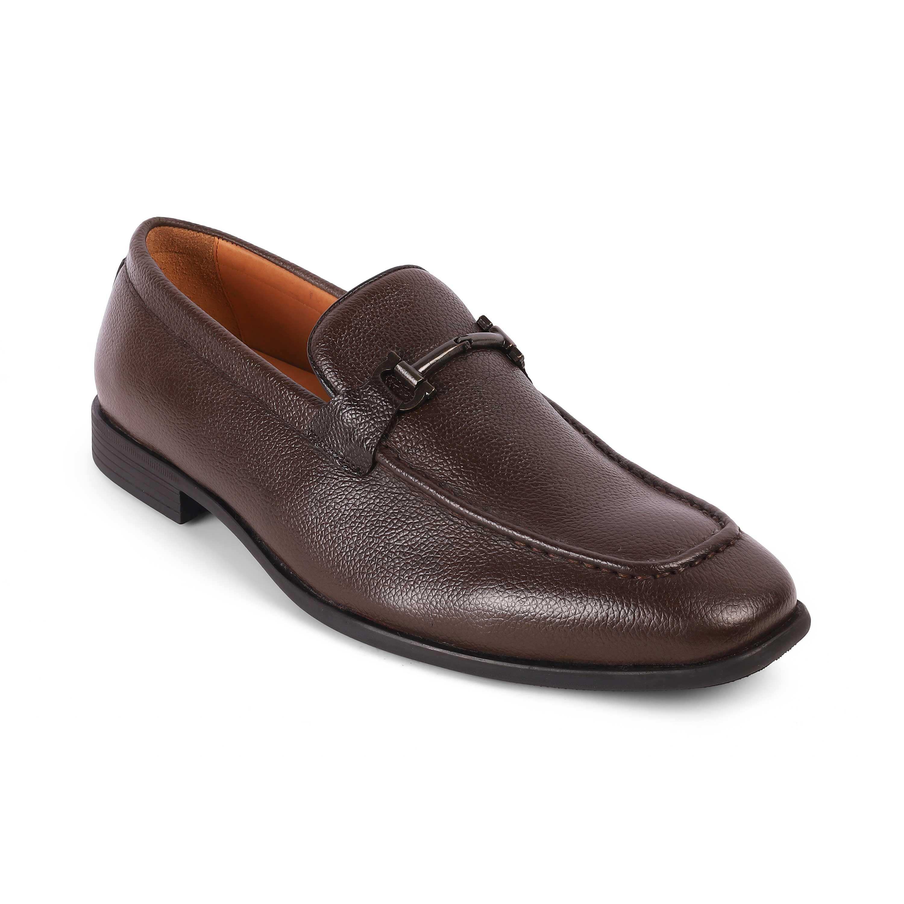 POPECHO Brown Men's Leather Loafers