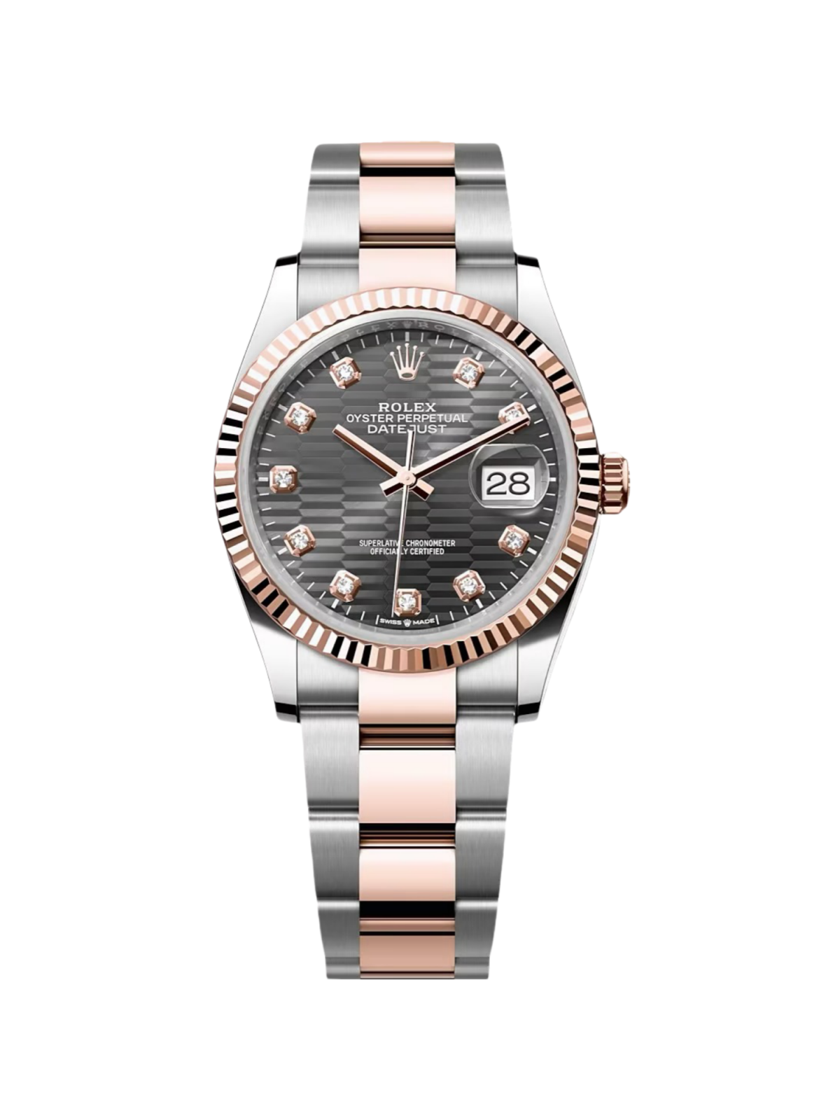 【Super Clone】RLX  Datejust 36mm 126231 Slate Fluted Motif Dial 36mm Jubilee Bracelet