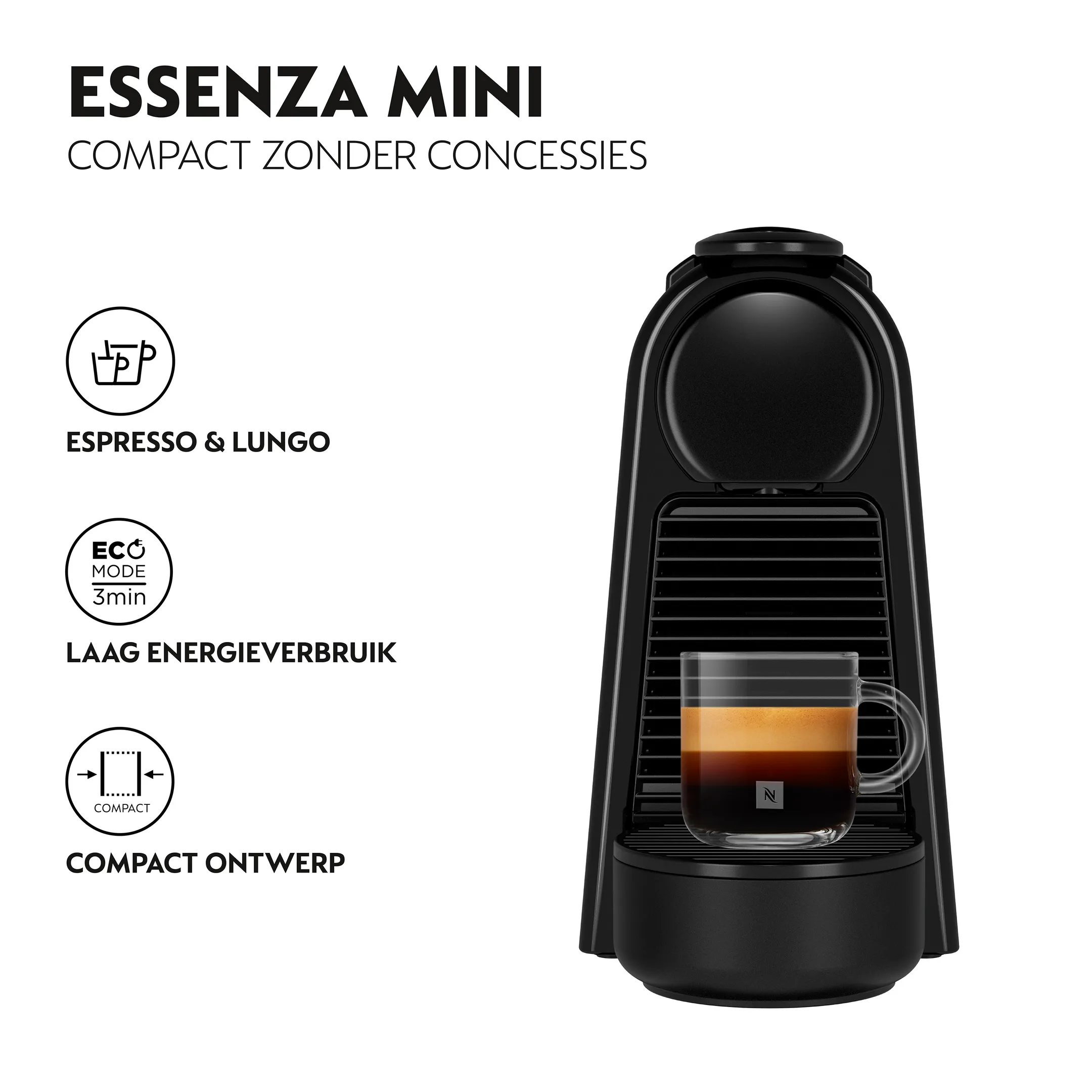 De'Longhi Nespresso Koffiemachine Essenza Mini Glossy Black