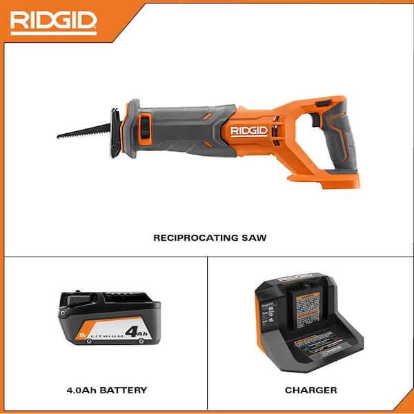 18V Cordless Reciprocating Saw Kit with 4 0 Ah Battery and Charger Image 2