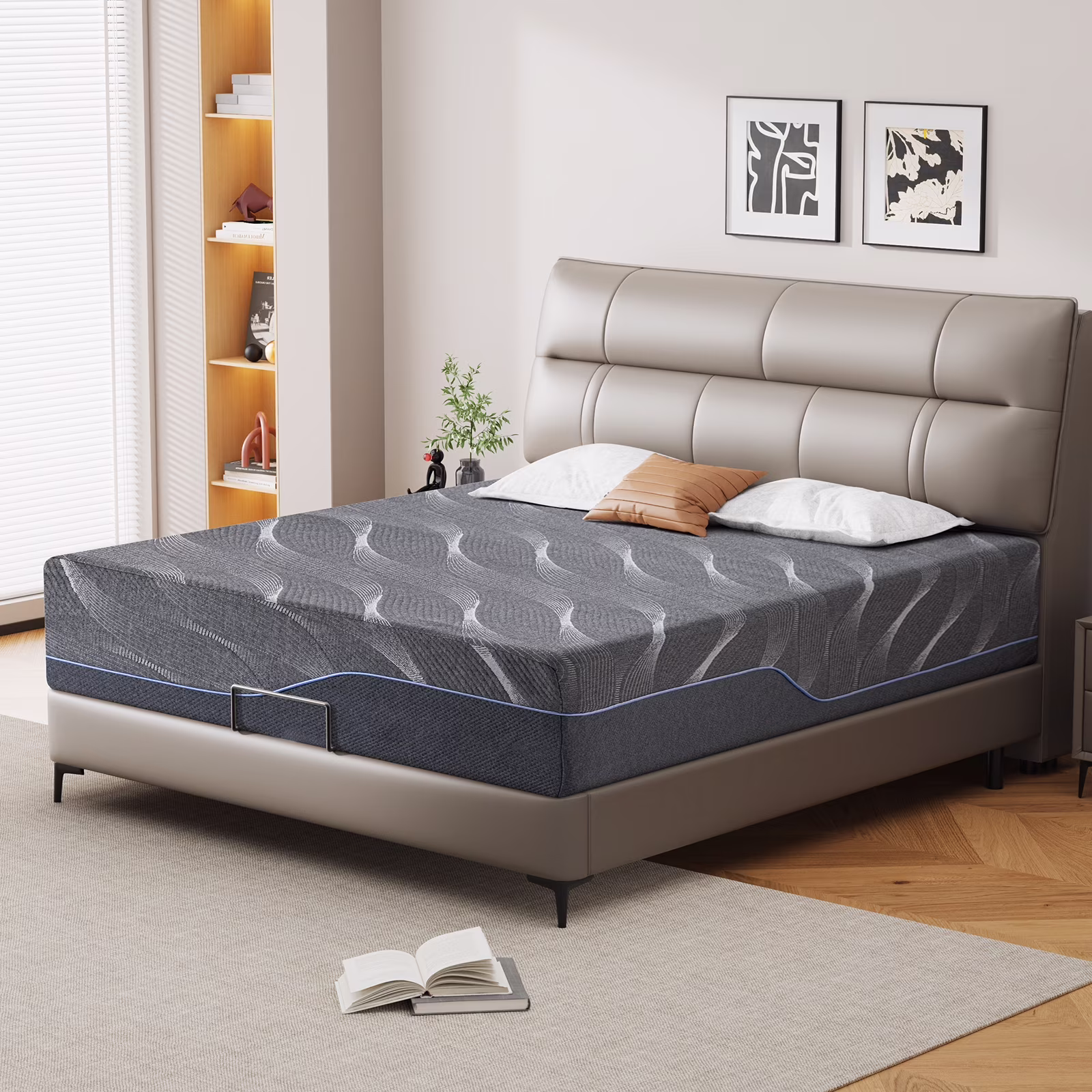 14 Inch Gel Memory Foam Mattress, Queen Size, Medium Firm Comfort, Fits Adjustable Beds