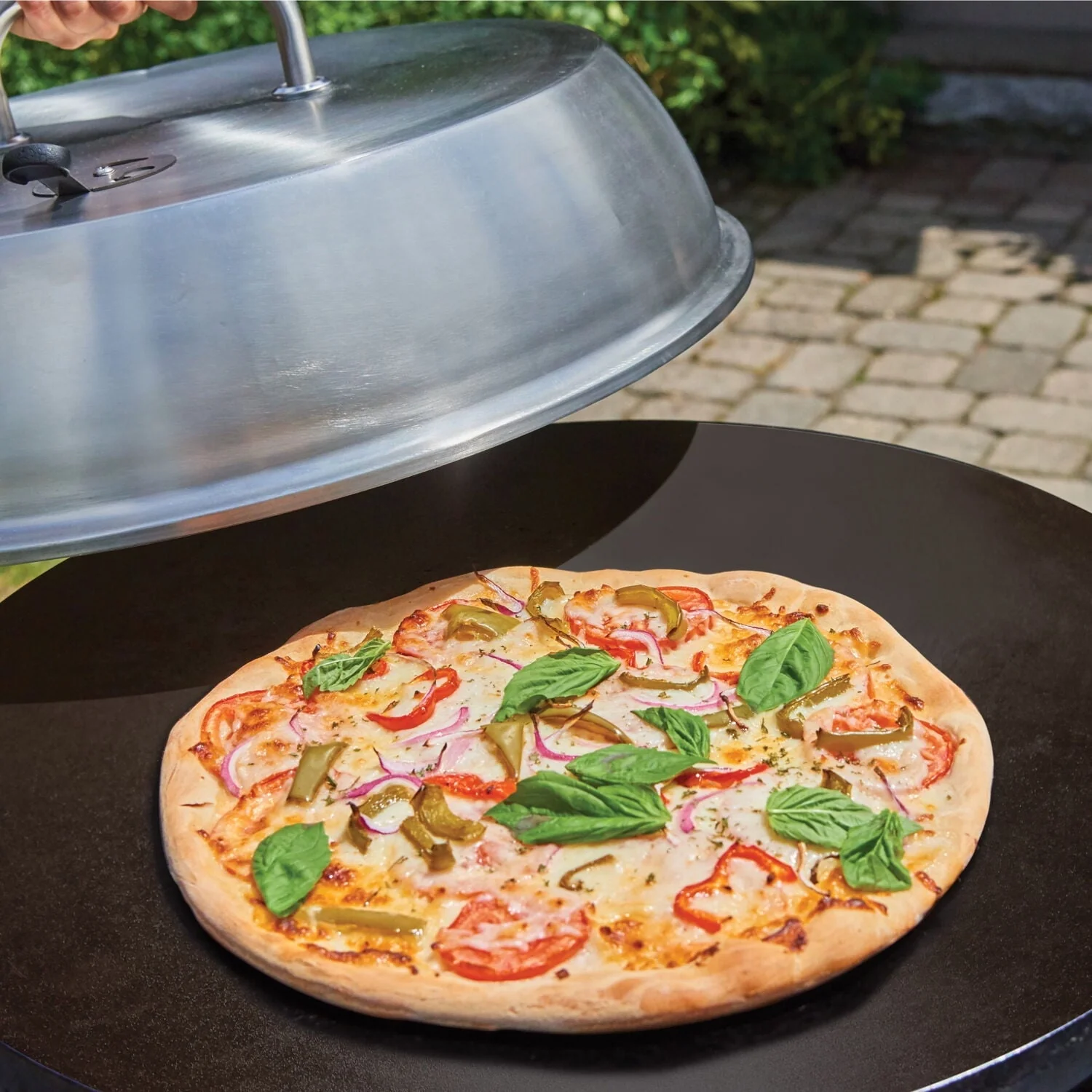 22-In. Diameter Deluxe Outdoor Griddle Cooking Center with 1 Folding Prep Table and Paper Towel Holder