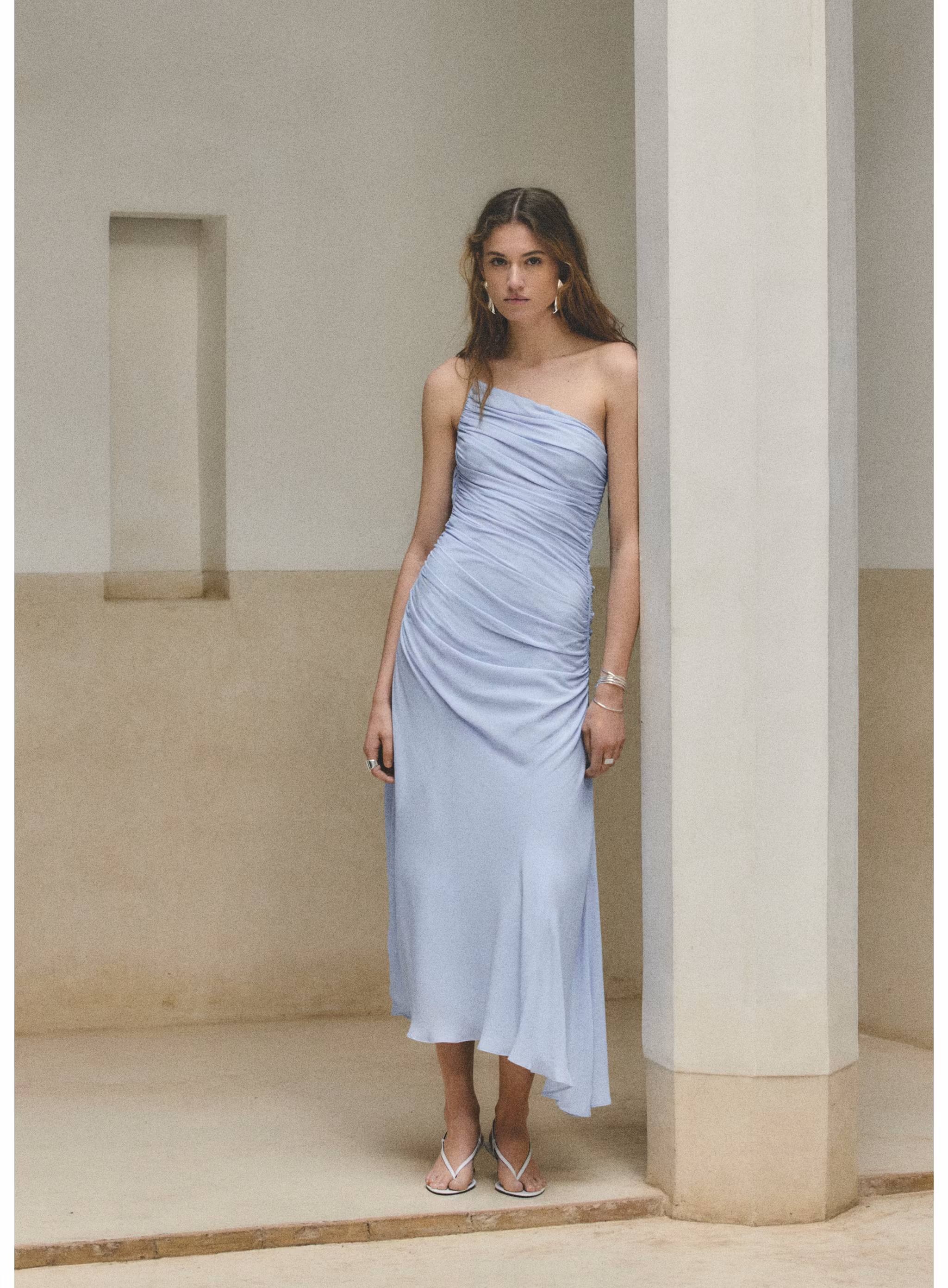 Asymmetrical pleated dress