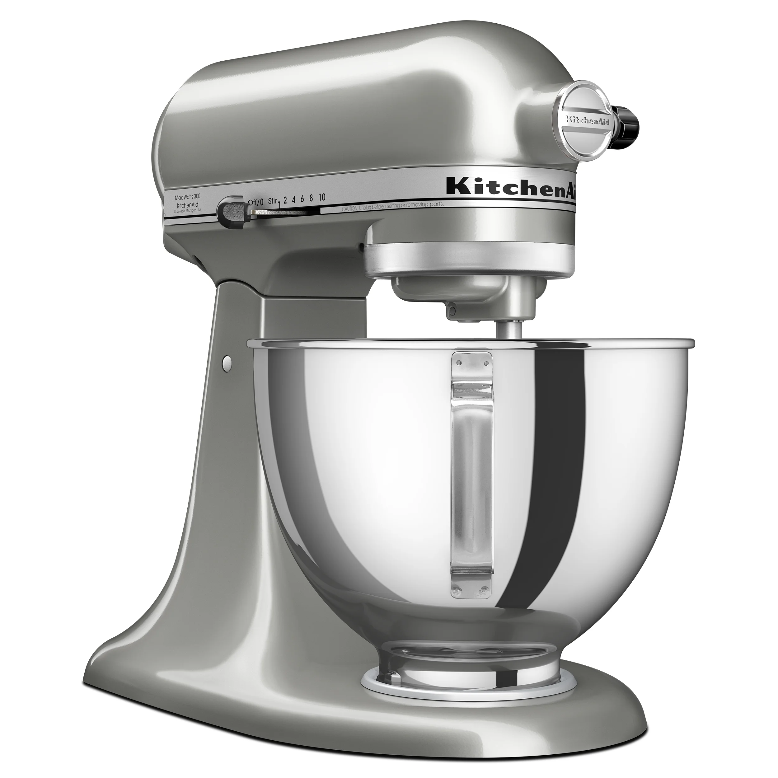 Deluxe Series 4.5 Quart Tilt-Head Stand Mixer with Stainless Bowl, Contour Silver, KSM97CU(Contour Silver) - Image 2