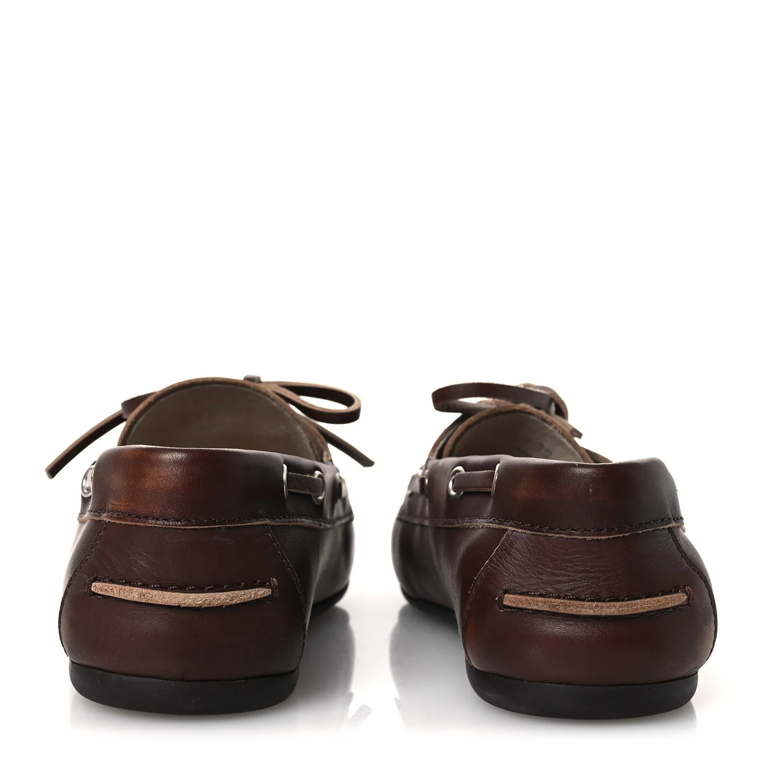 Vitello Deco Boat Loafers 38 Sienna