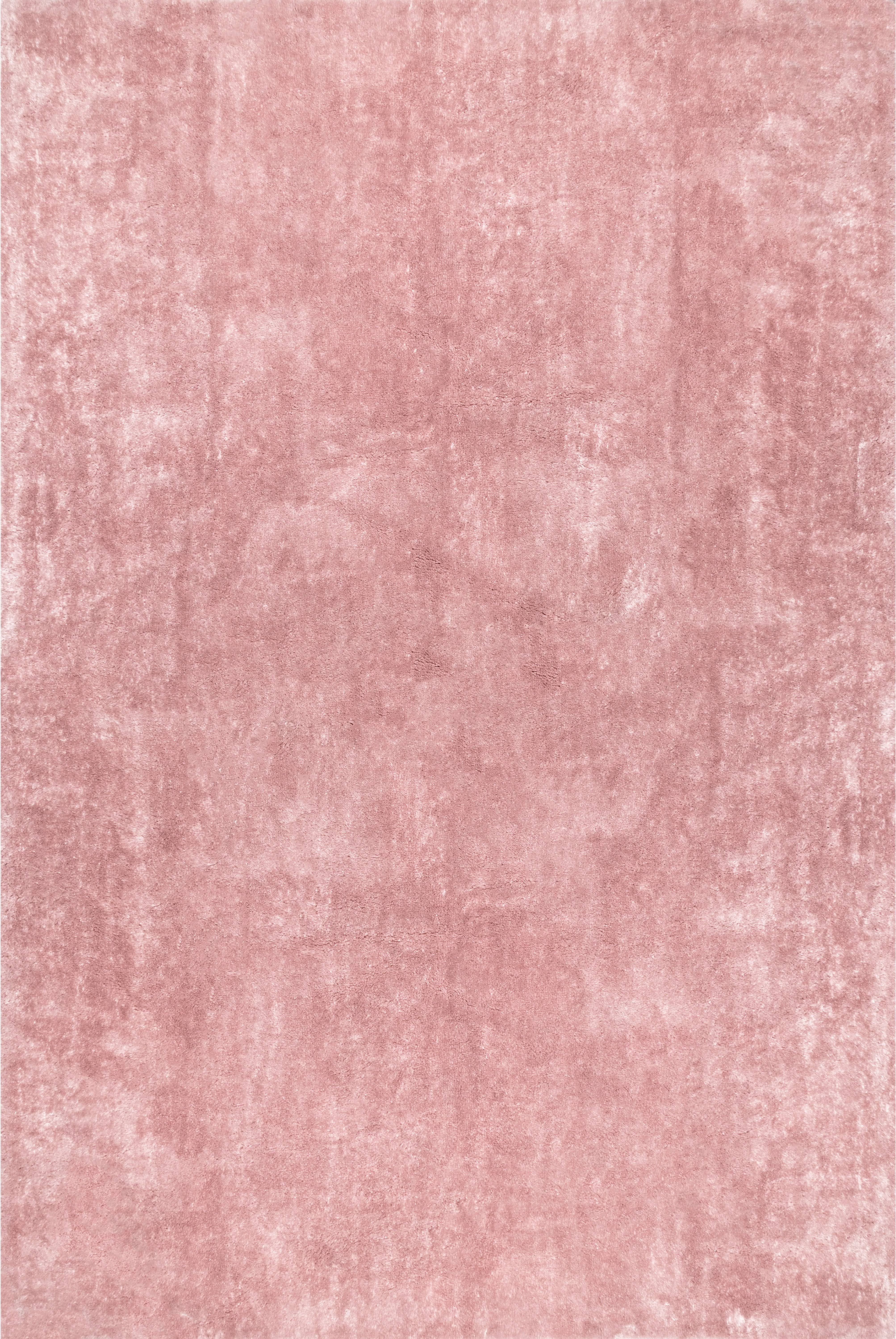 nuLOOM Loni Solid Machine Washable Shag Area Rug, 4' Square, Pink