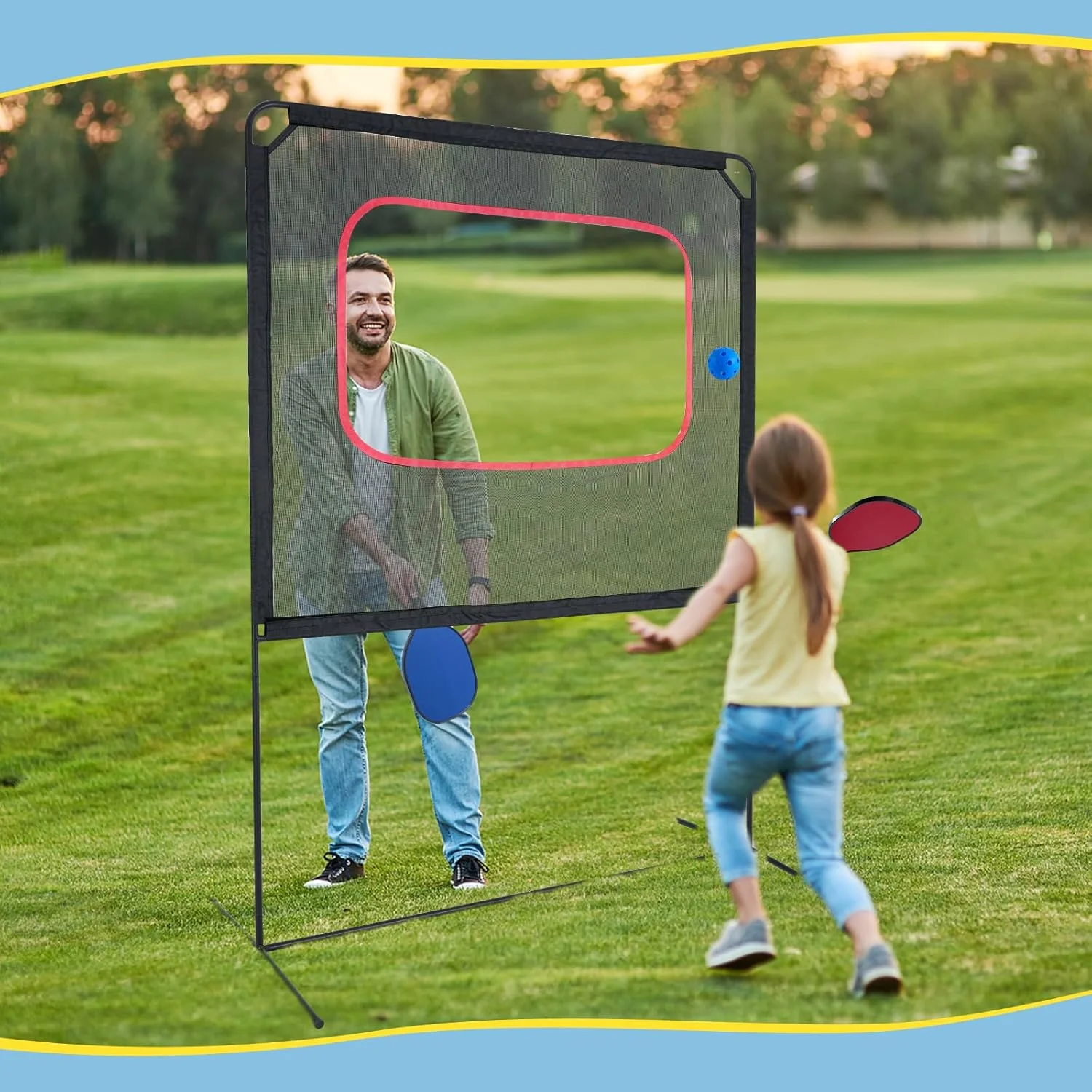 Portable Pickleball with Net, A Racket Game That Combines Pickleball, Badminton, Jianzi, and Tennis, Backyard Games Sport Outdoor Indoor, Fun Games for Kids Adults(11-in-1 Game Table) - Image 8