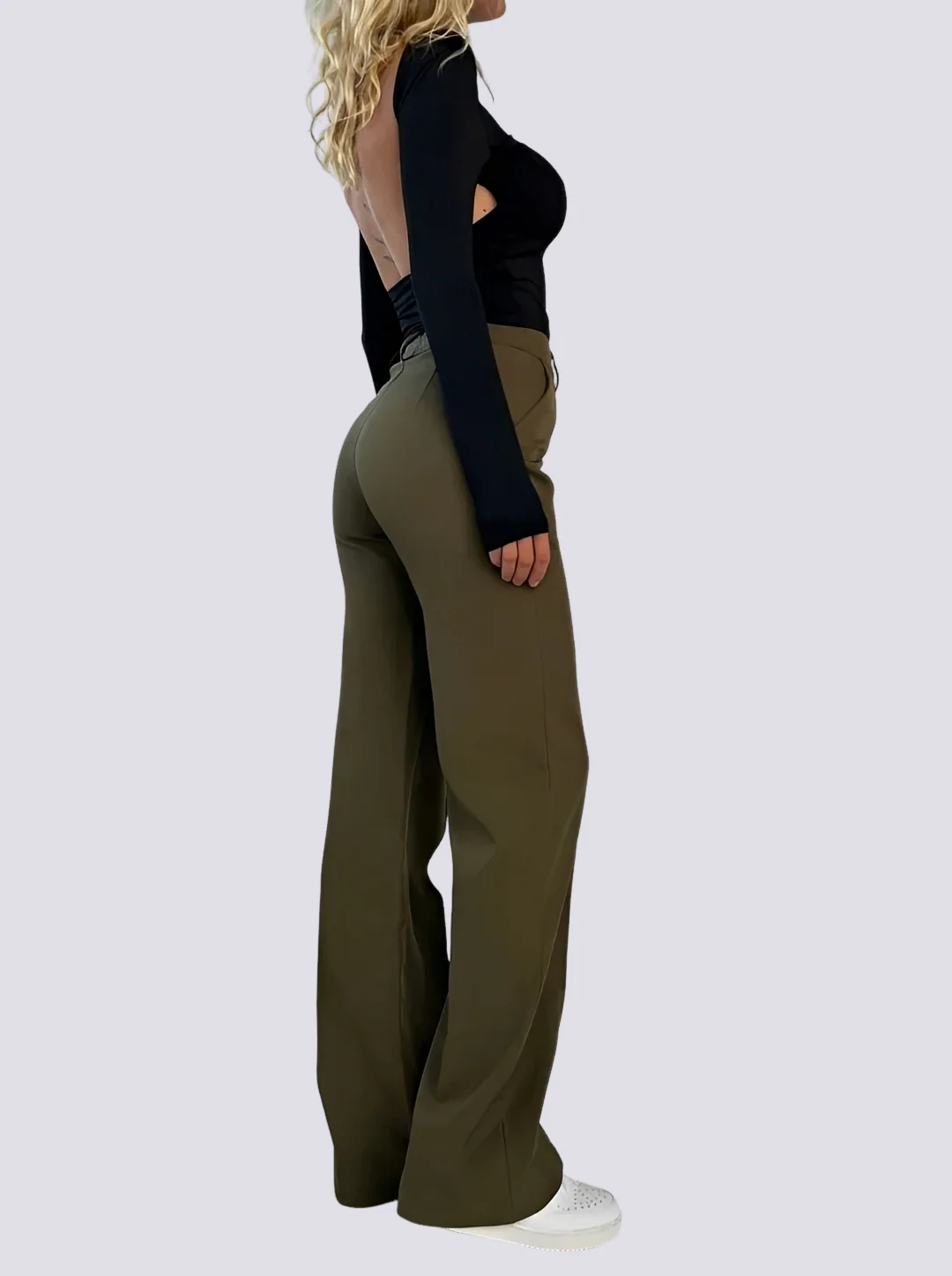 Amelie - Pantalon formel taille haute à jambe droite