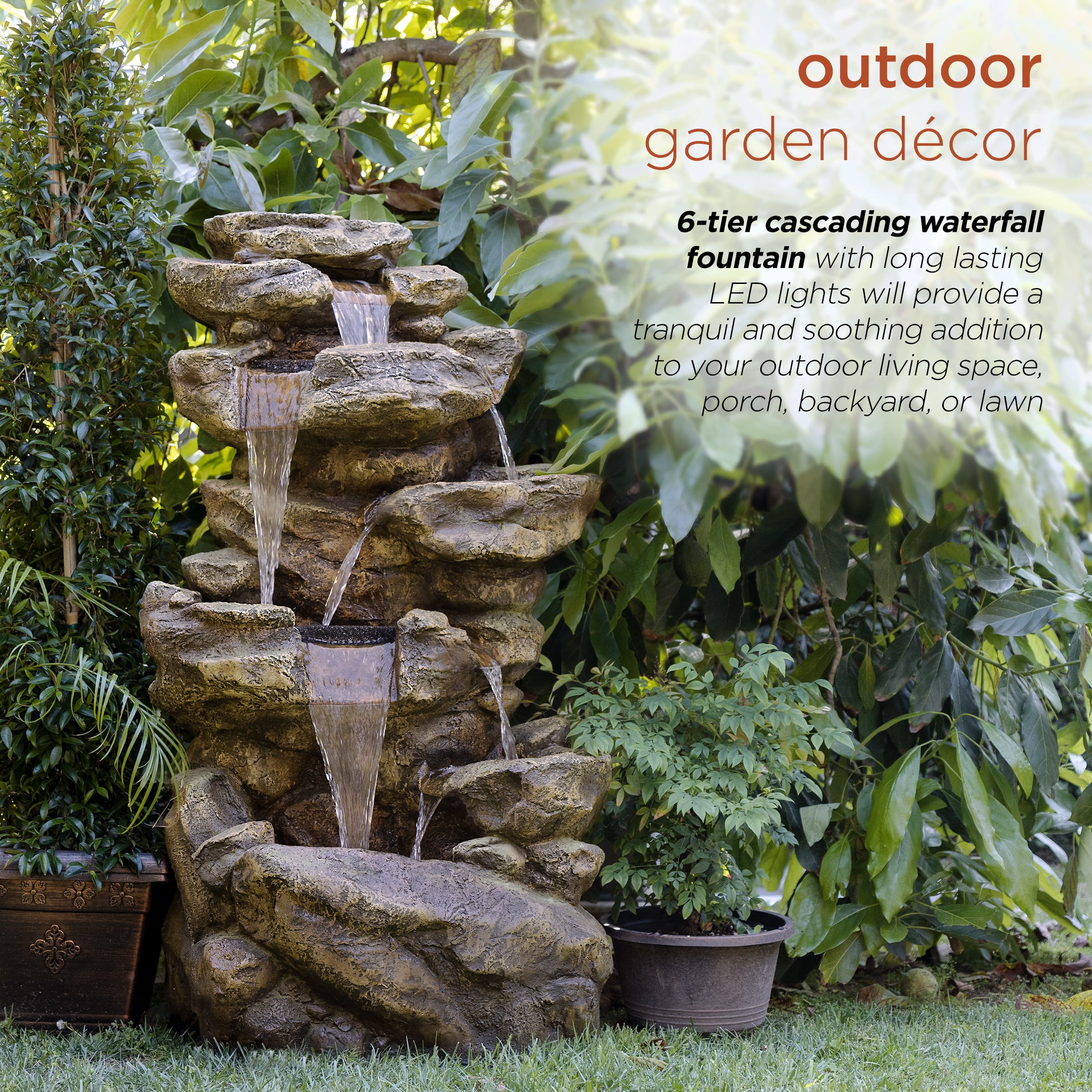 6-Tier Amazonian Water Fountain with LED Lights - Image 8