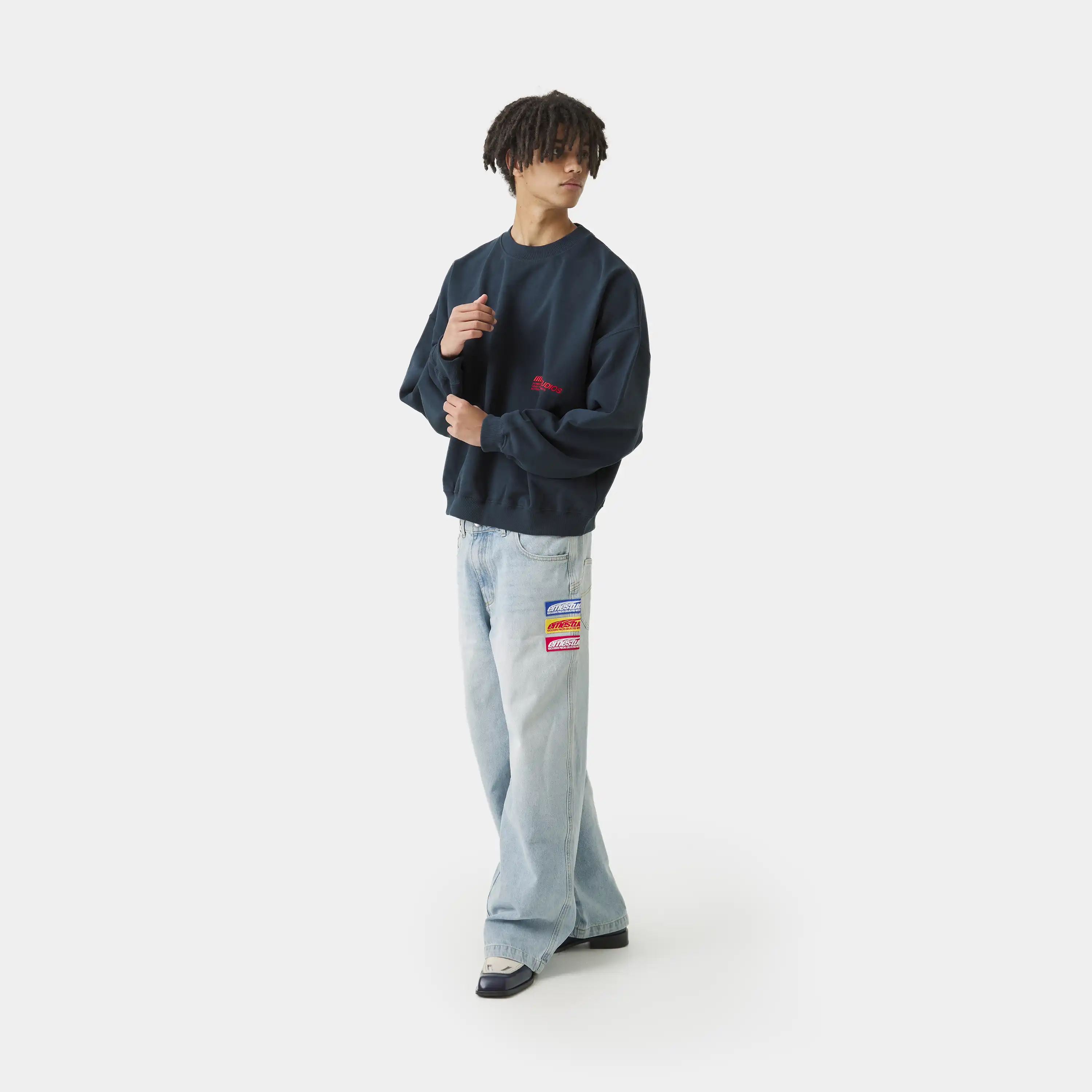 Roots Navy Oversized Crewneck