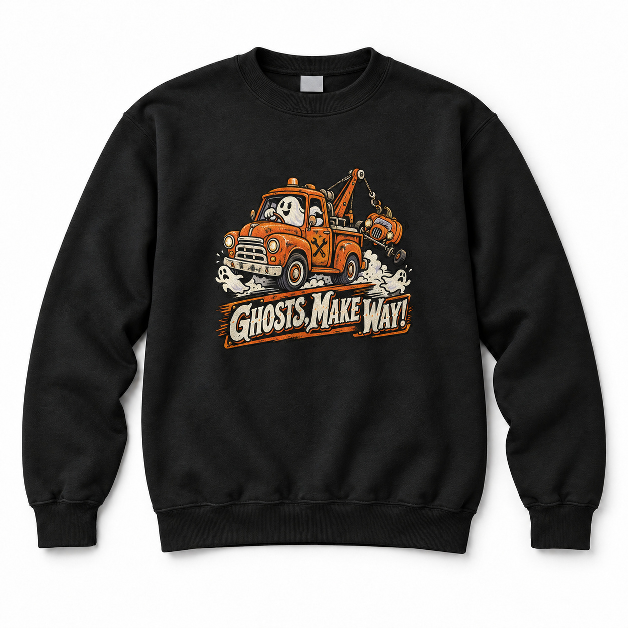 Ghosts Make Way Tow Truck Crewneck Sweatshirt